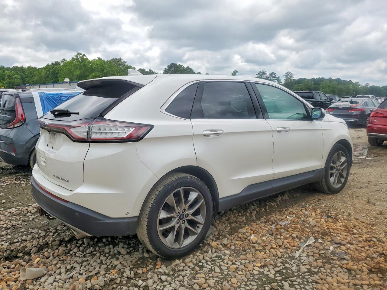 2015 Ford Edge Titanium White vin: 2FMPK3K85FBC16328
