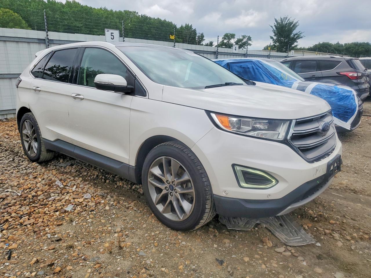 2015 Ford Edge Titanium White vin: 2FMPK3K85FBC16328