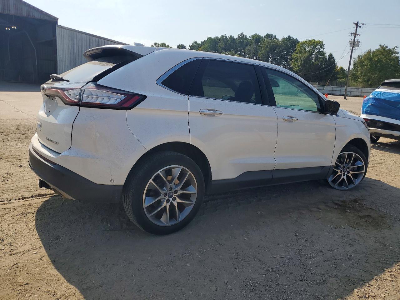 2015 Ford Edge Titanium White vin: 2FMPK3K87FBB25092