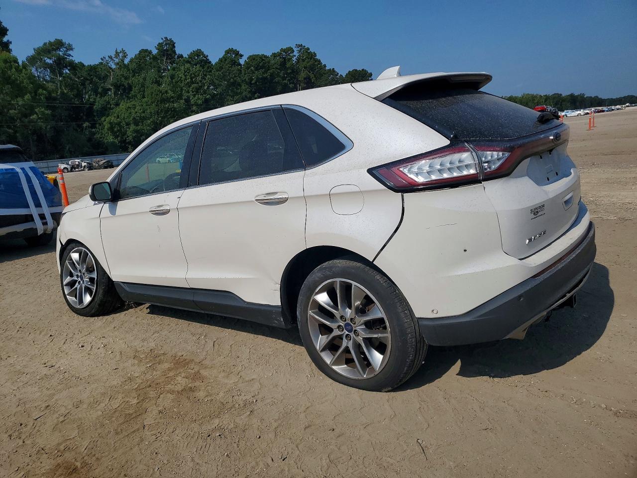 2015 Ford Edge Titanium White vin: 2FMPK3K87FBB25092