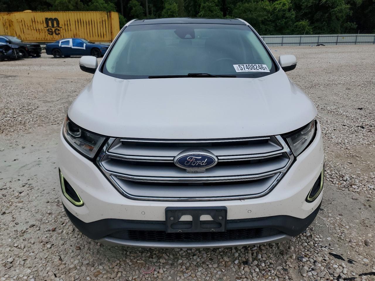 2015 Ford Edge Titanium White vin: 2FMPK3K88FBB06017