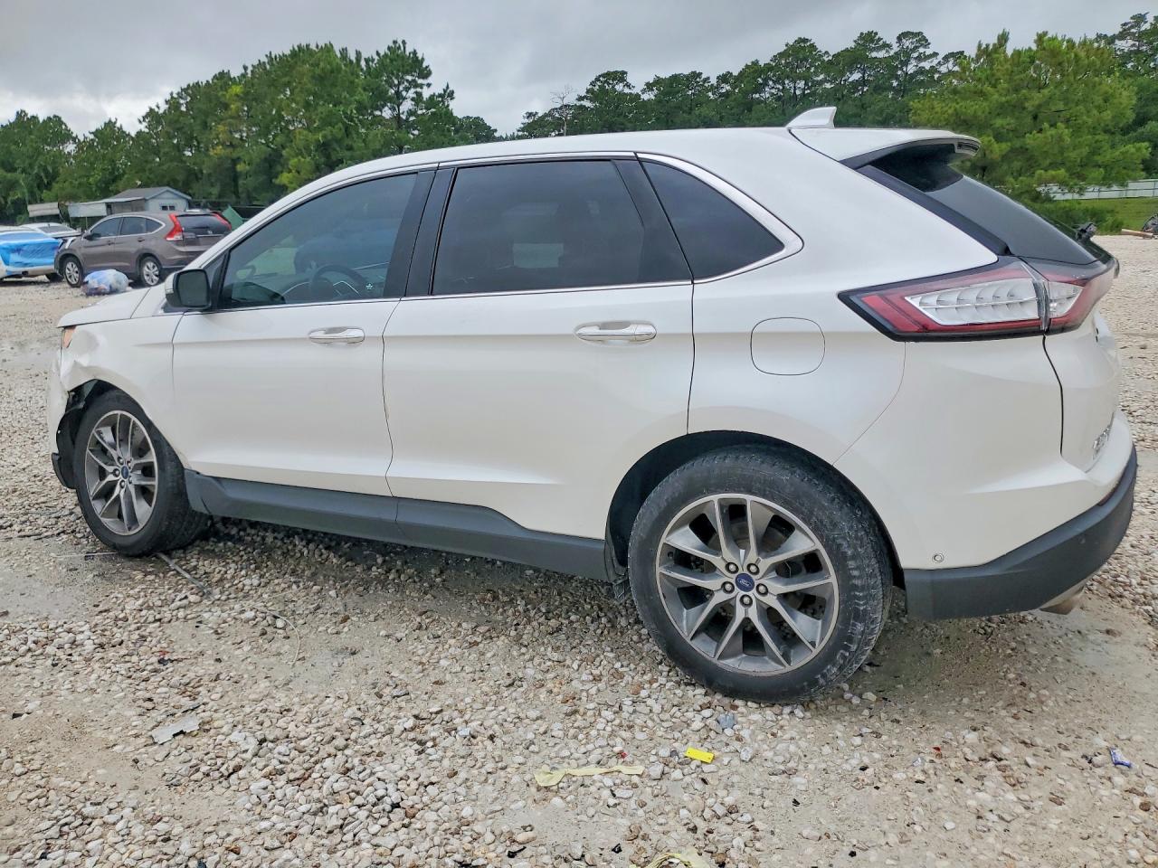 2015 Ford Edge Titanium White vin: 2FMPK3K88FBB06017
