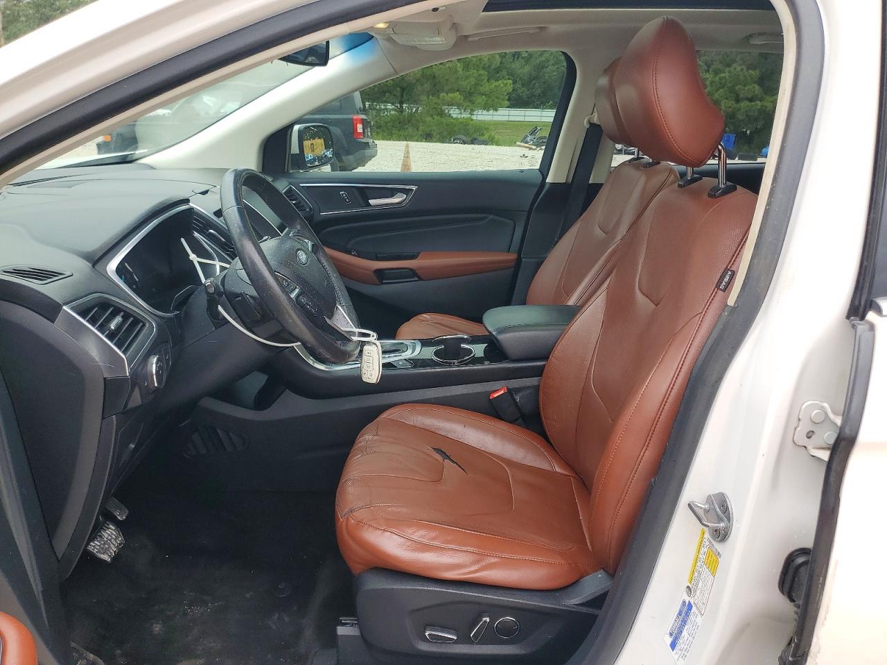 2015 Ford Edge Titanium White vin: 2FMPK3K88FBB06017