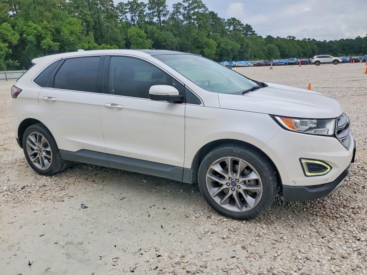 2015 Ford Edge Titanium White vin: 2FMPK3K88FBB06017