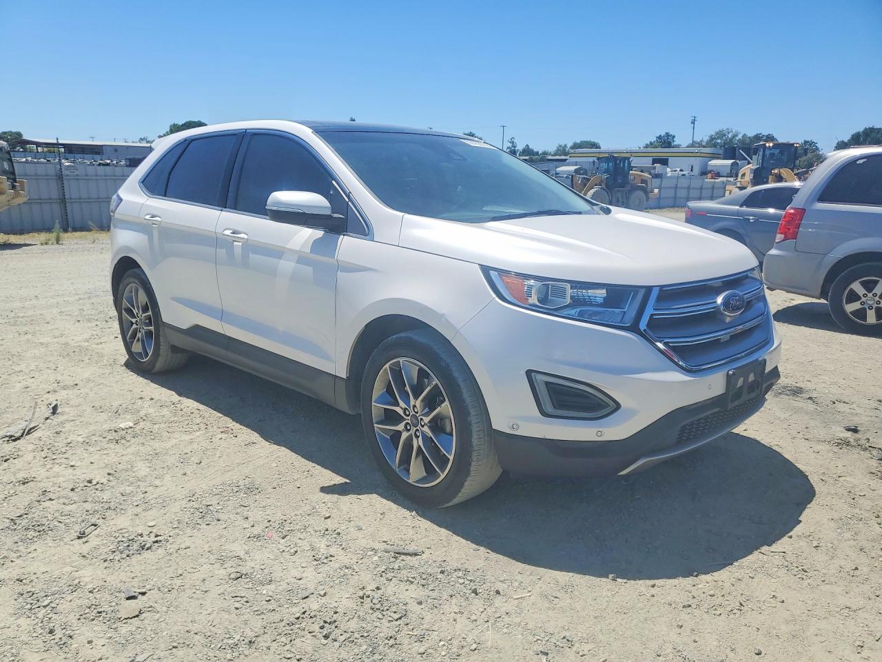 2015 Ford Edge Titanium White vin: 2FMPK3K89FBC09351