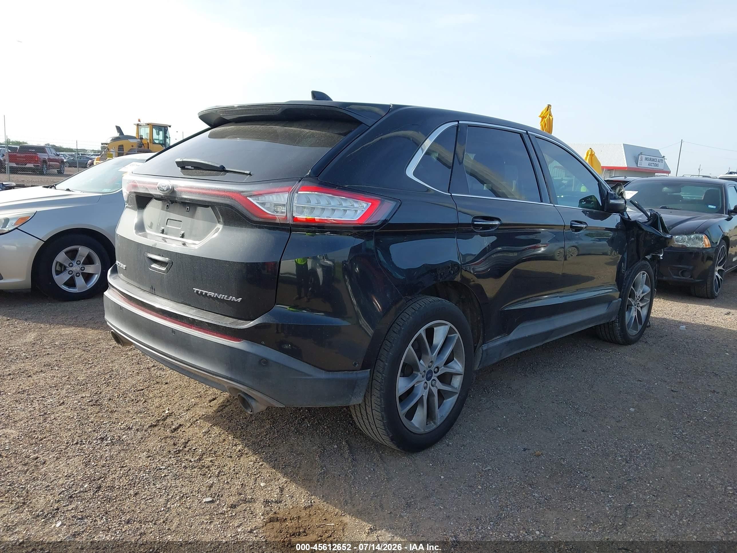 2015 Ford Edge Titanium Черный vin: 2FMPK3K89FBC26182