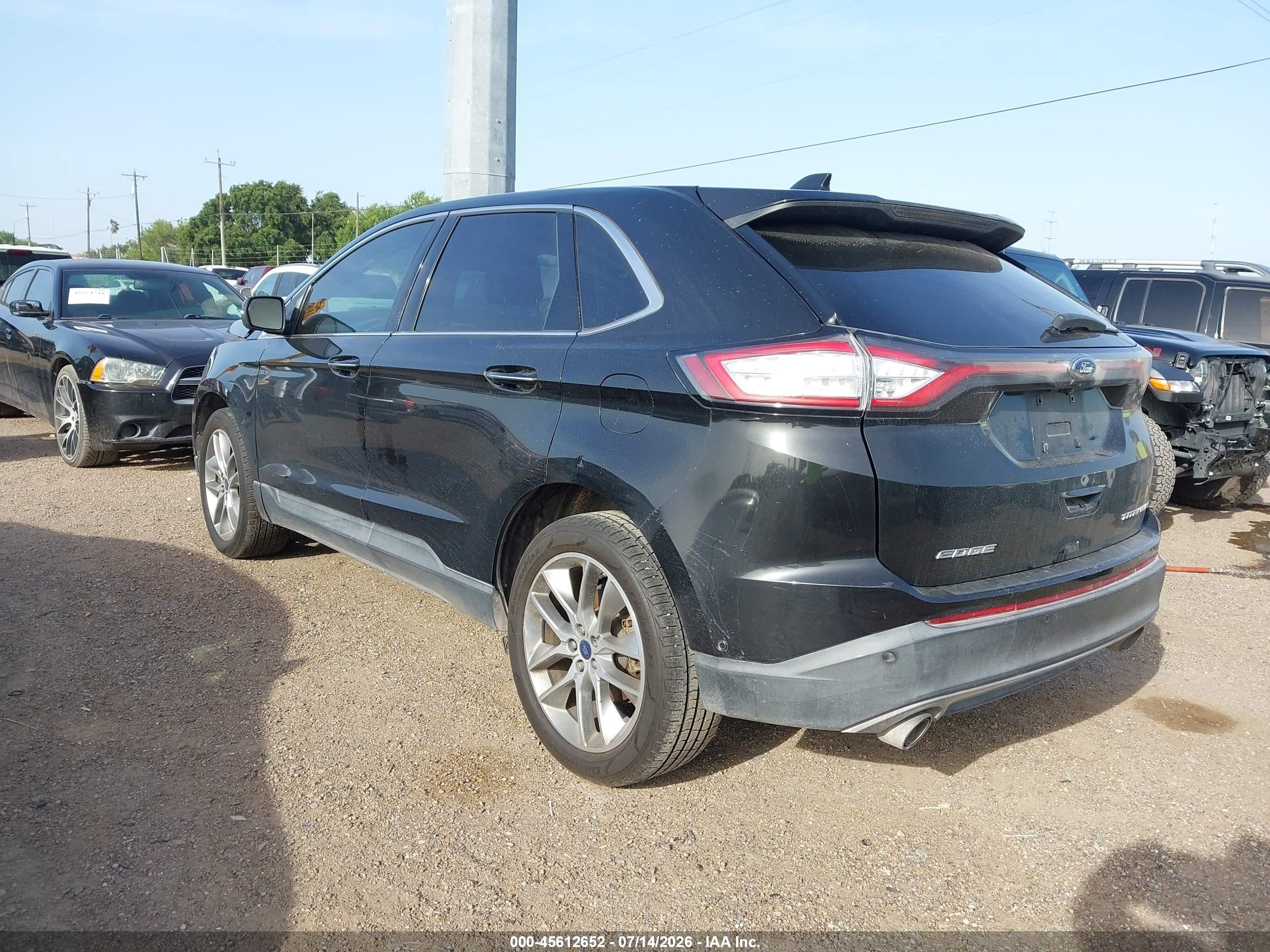 2015 Ford Edge Titanium Черный vin: 2FMPK3K89FBC26182