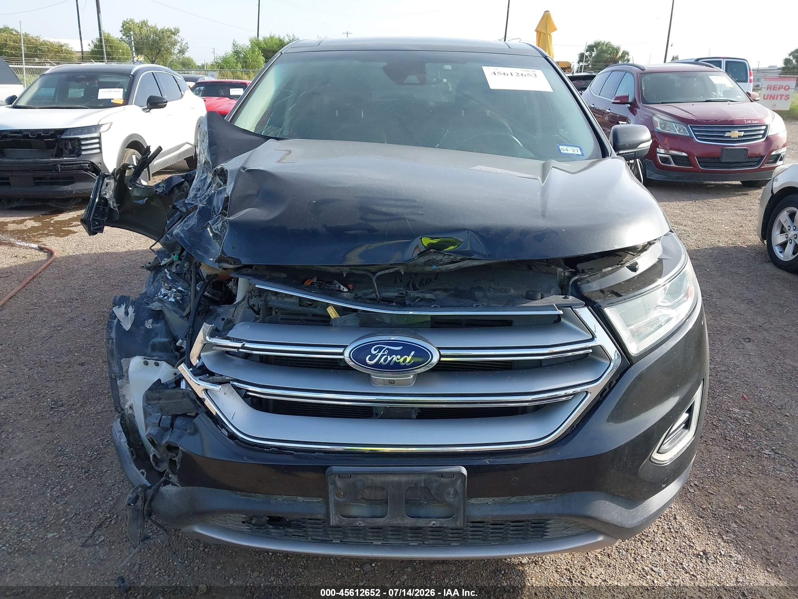2015 Ford Edge Titanium Черный vin: 2FMPK3K89FBC26182