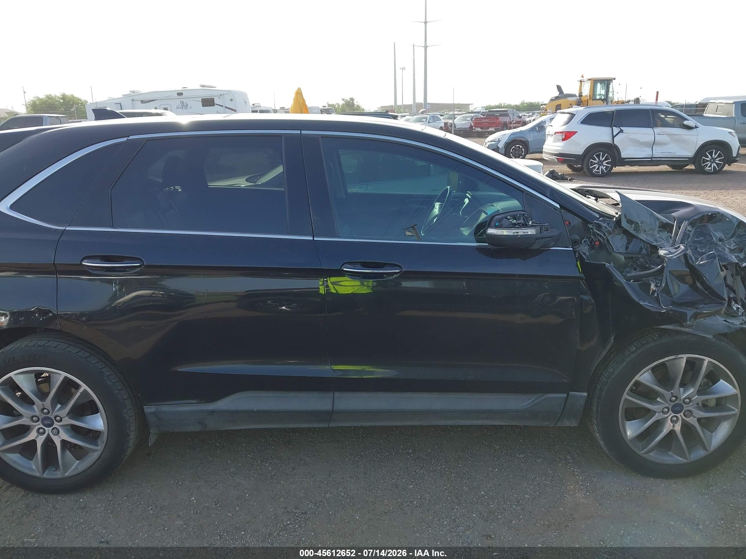 2015 Ford Edge Titanium Черный vin: 2FMPK3K89FBC26182