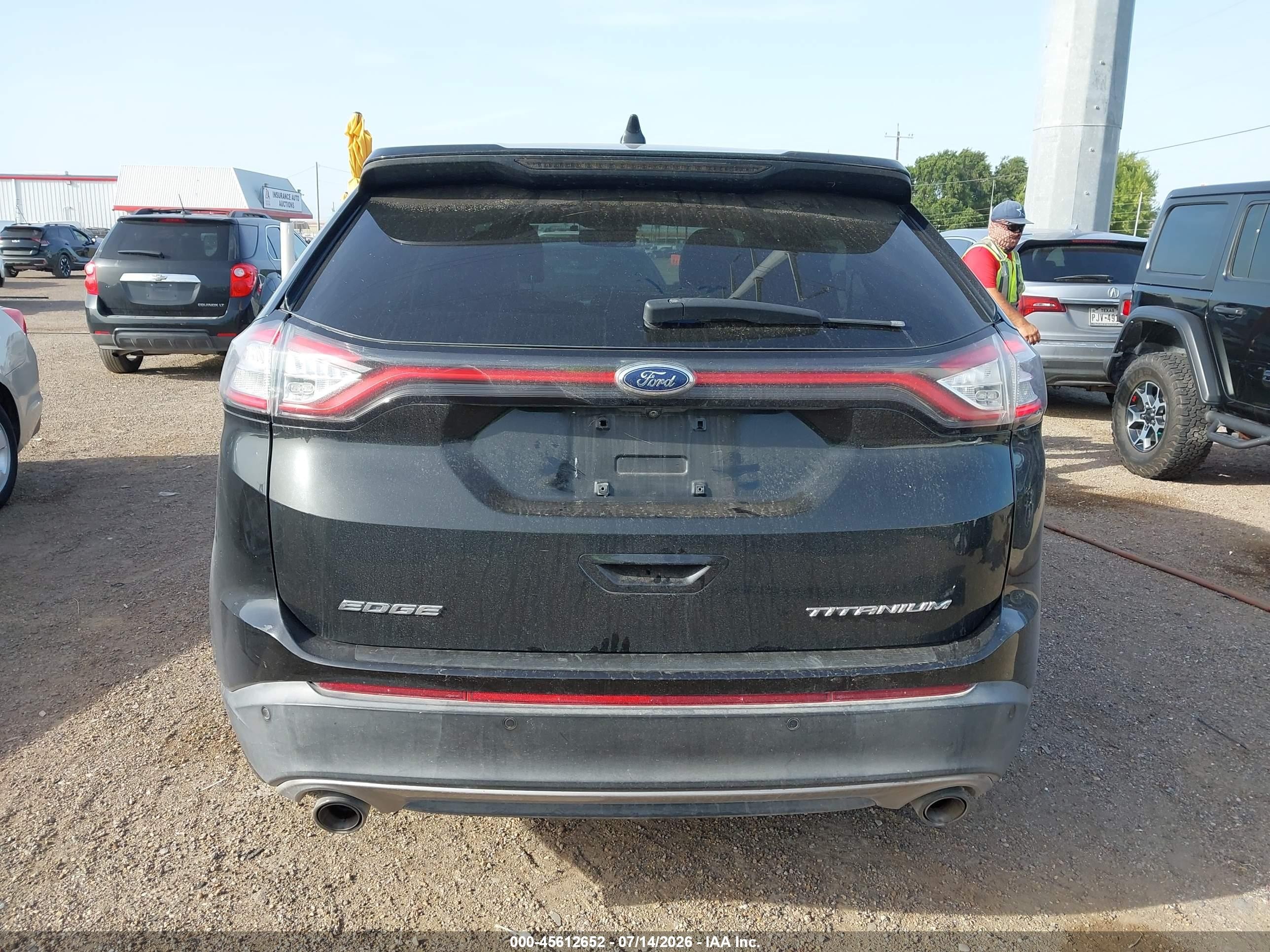 2015 Ford Edge Titanium Черный vin: 2FMPK3K89FBC26182
