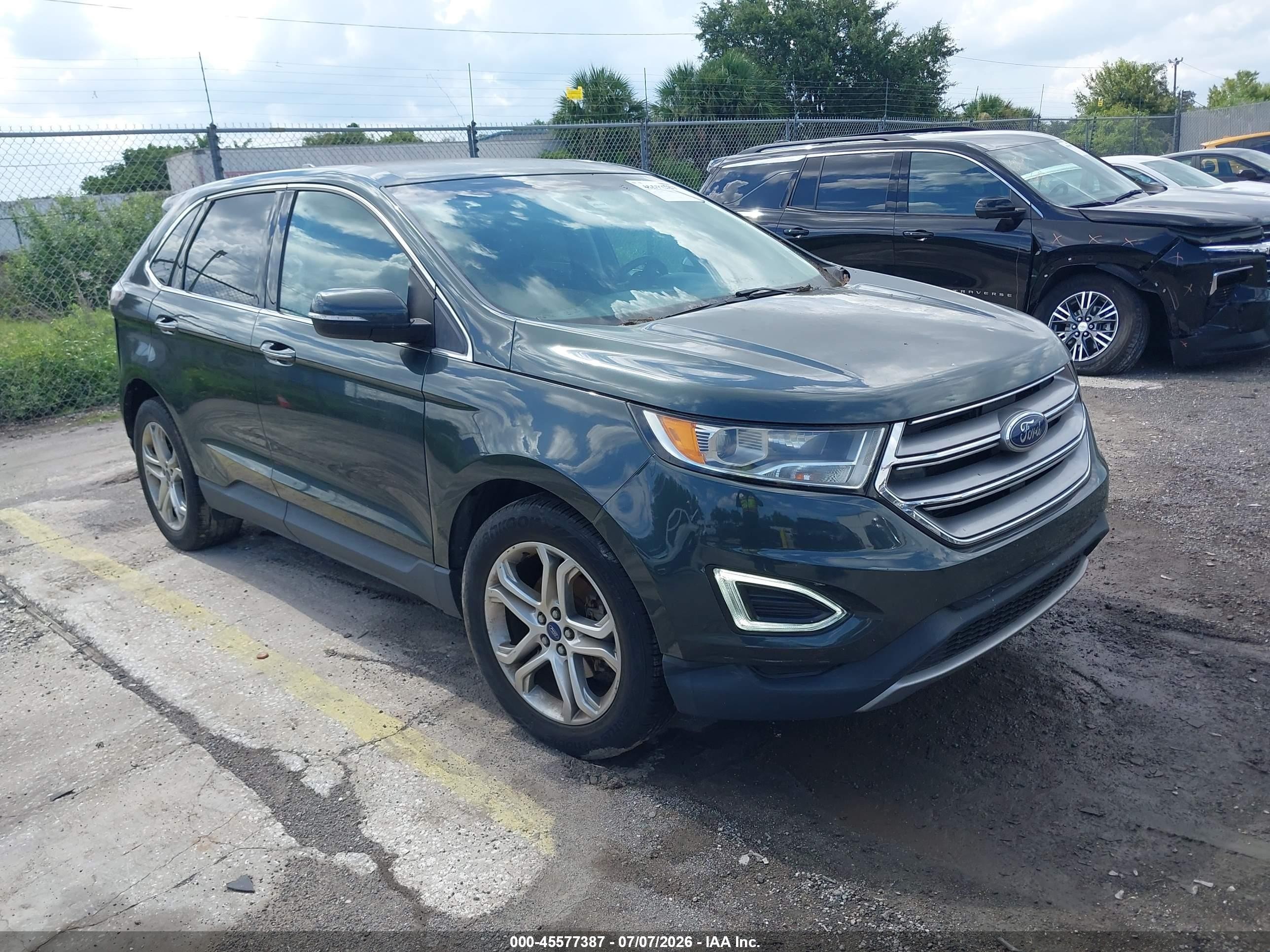 2015 Ford Edge Titanium Green vin: 2FMPK3K90FBB46858