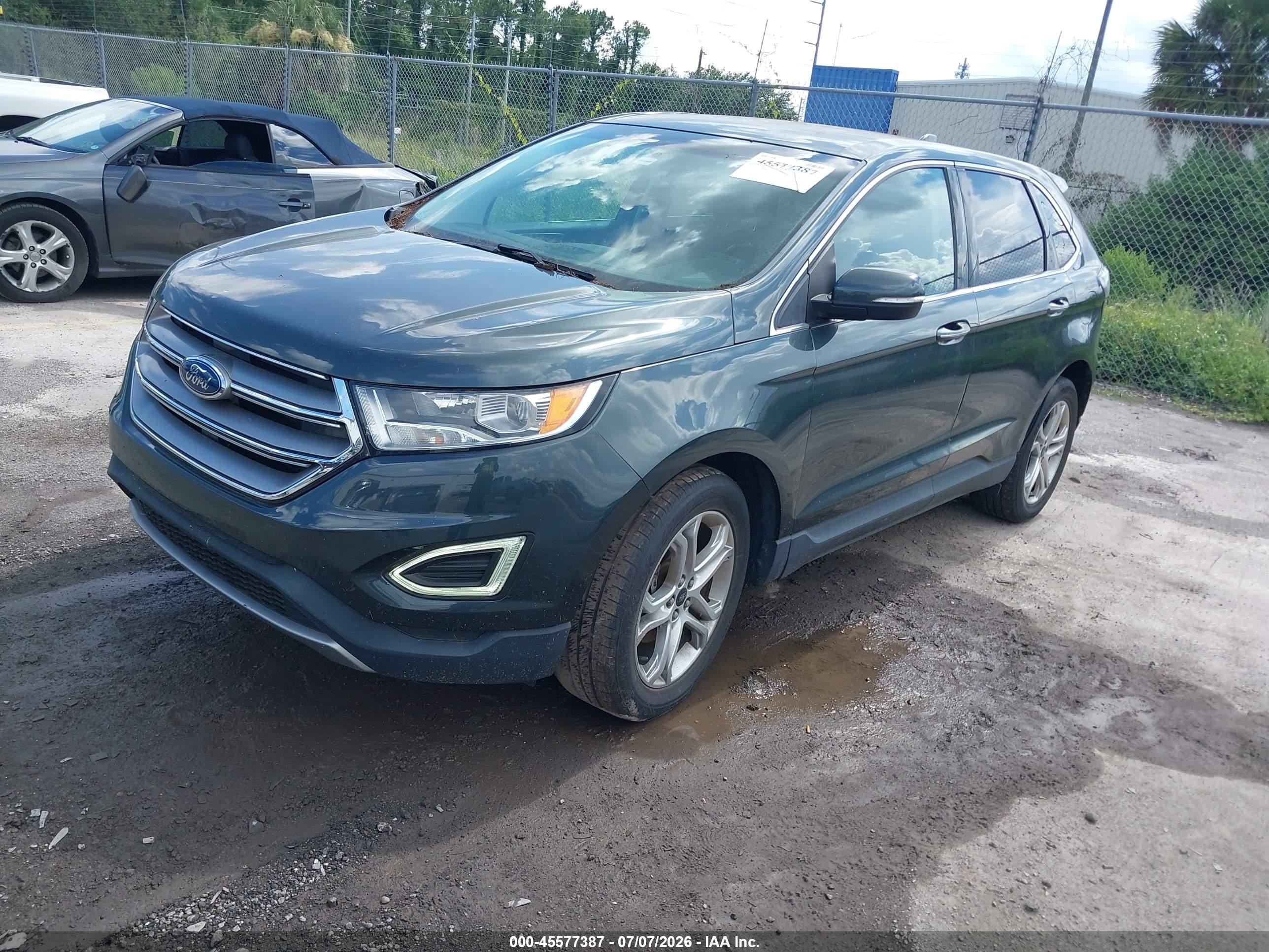 2015 Ford Edge Titanium Green vin: 2FMPK3K90FBB46858