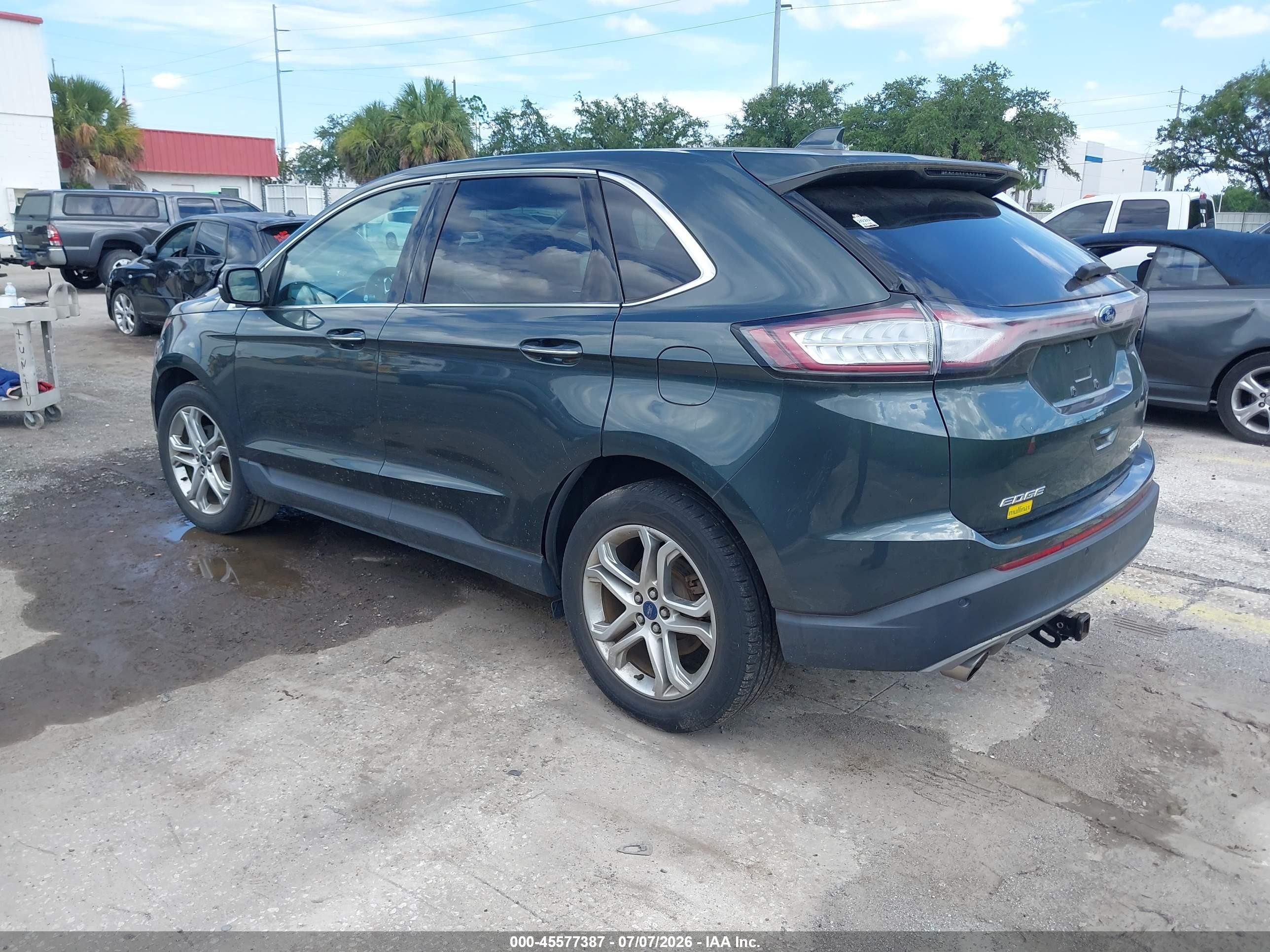 2015 Ford Edge Titanium Green vin: 2FMPK3K90FBB46858