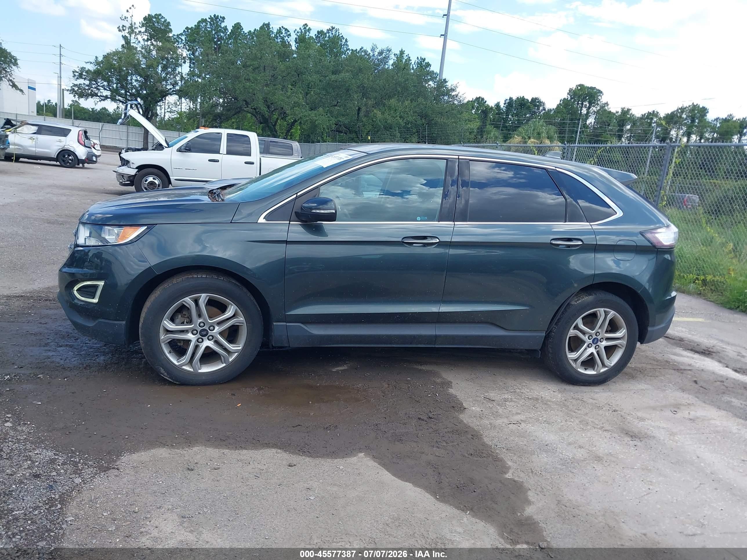 2015 Ford Edge Titanium Green vin: 2FMPK3K90FBB46858