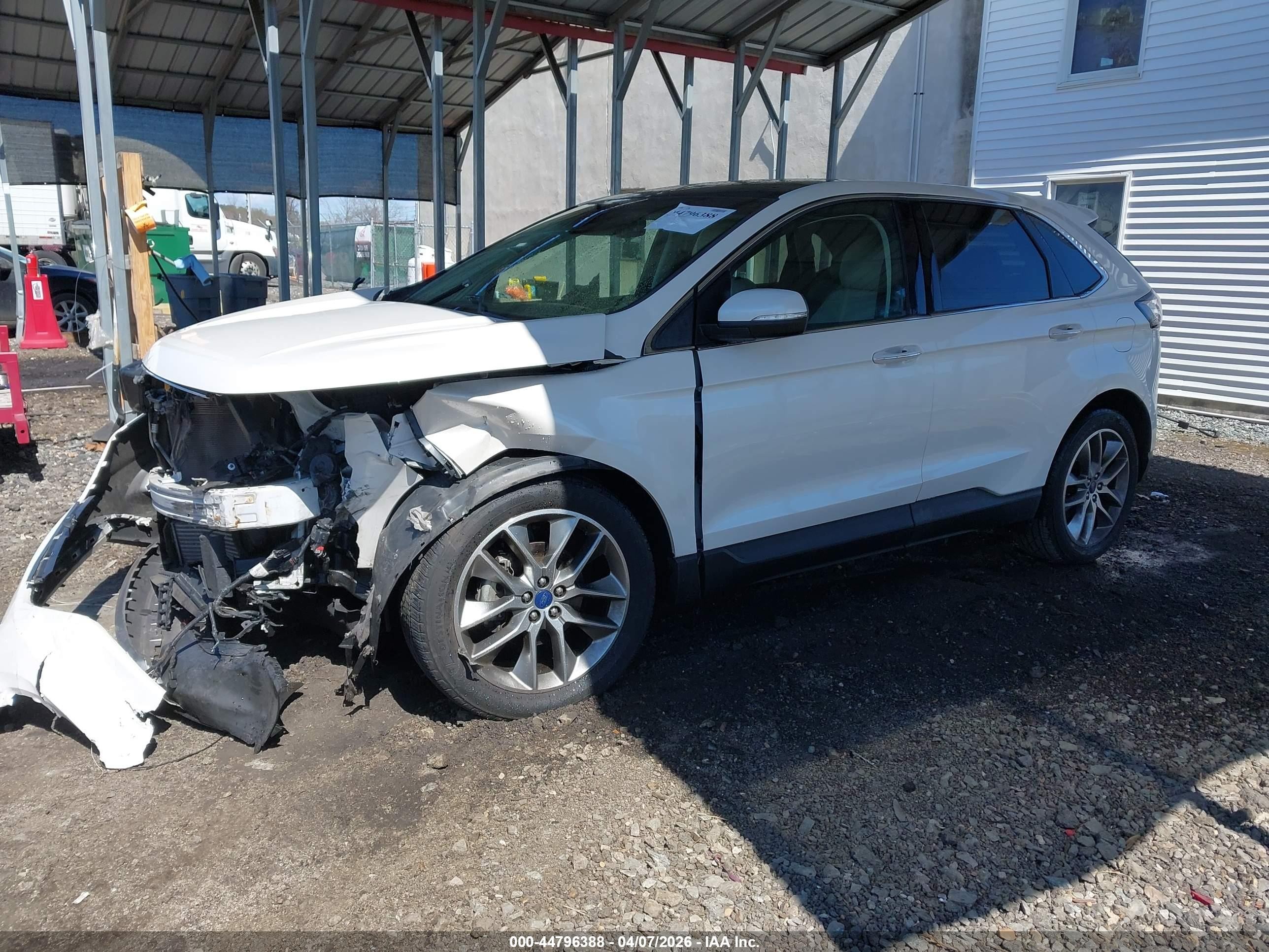 2015 Ford Edge Titanium Белый vin: 2FMPK3K90FBB59416