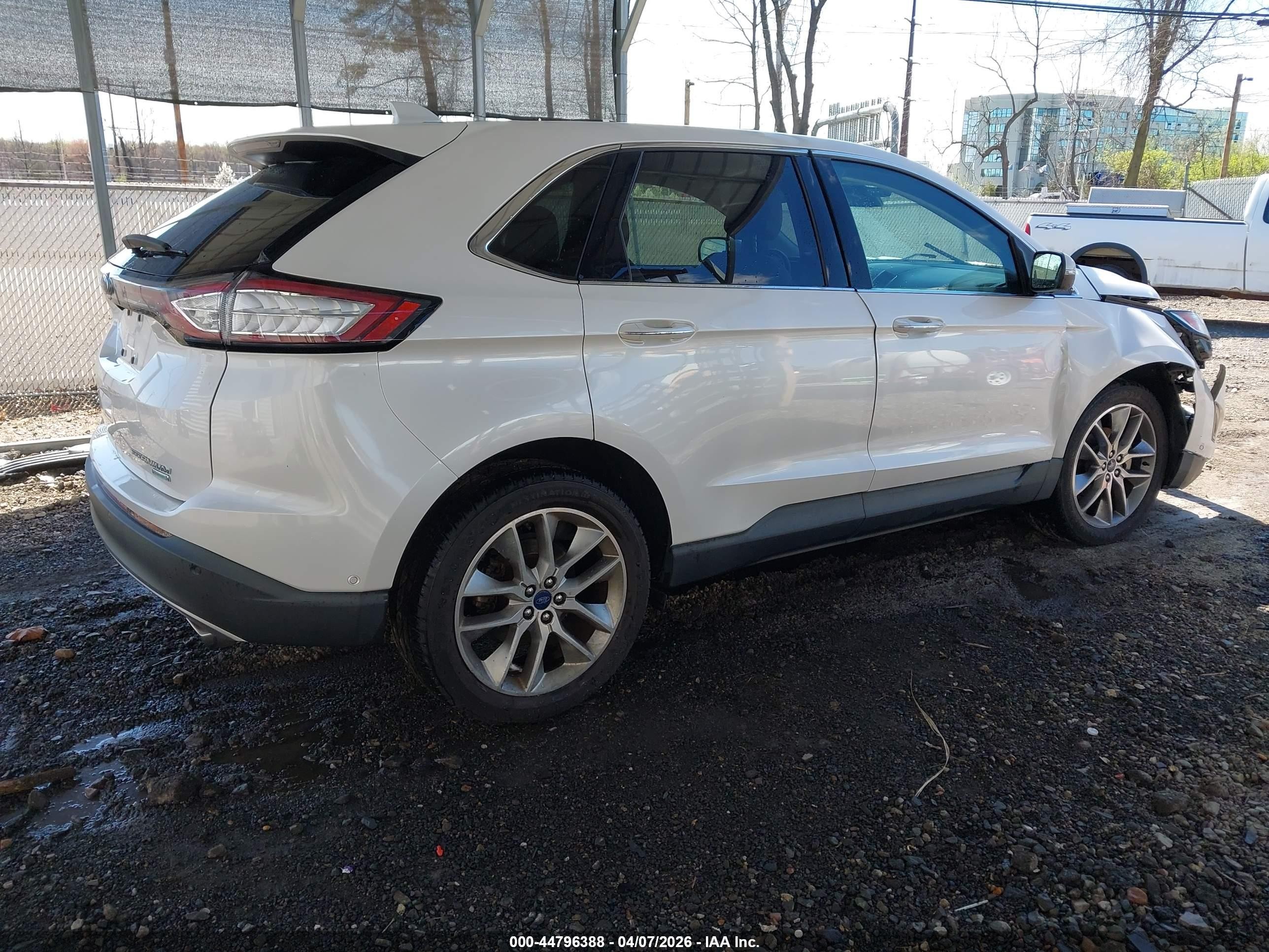 2015 Ford Edge Titanium Белый vin: 2FMPK3K90FBB59416