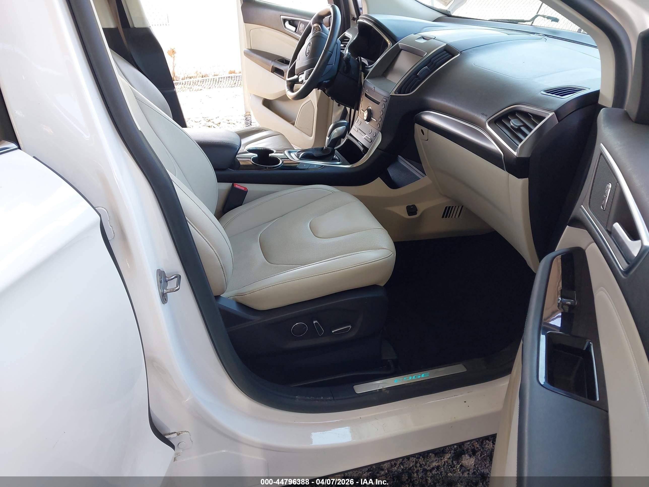 2015 Ford Edge Titanium Белый vin: 2FMPK3K90FBB59416