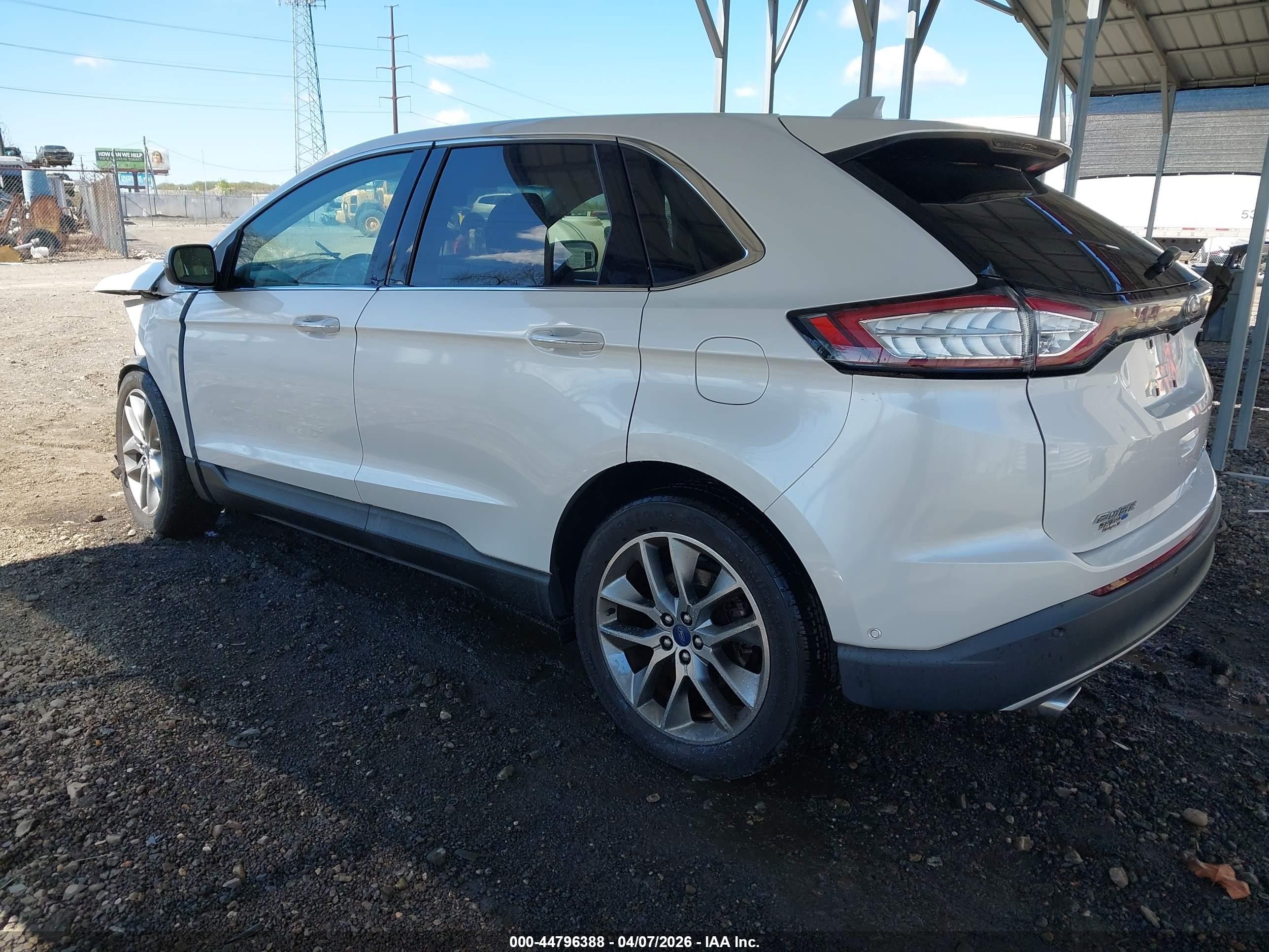 2015 Ford Edge Titanium Белый vin: 2FMPK3K90FBB59416