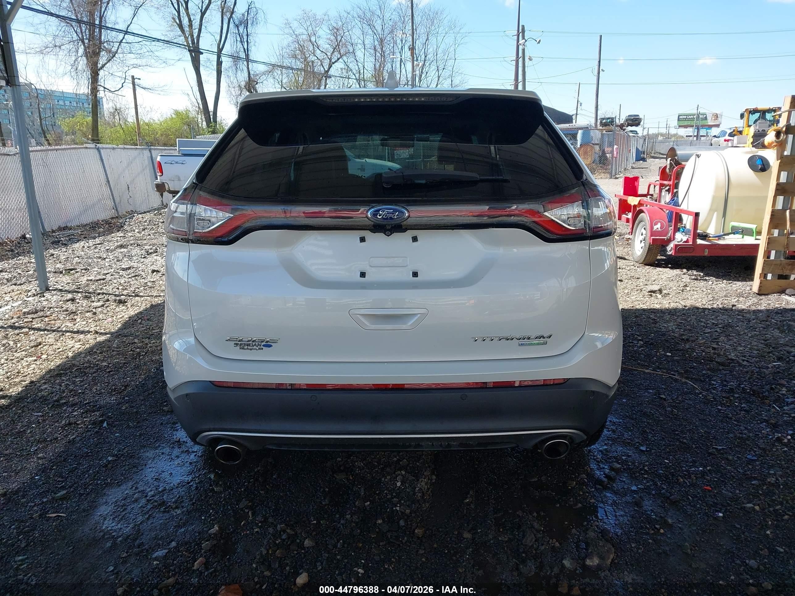 2015 Ford Edge Titanium Белый vin: 2FMPK3K90FBB59416