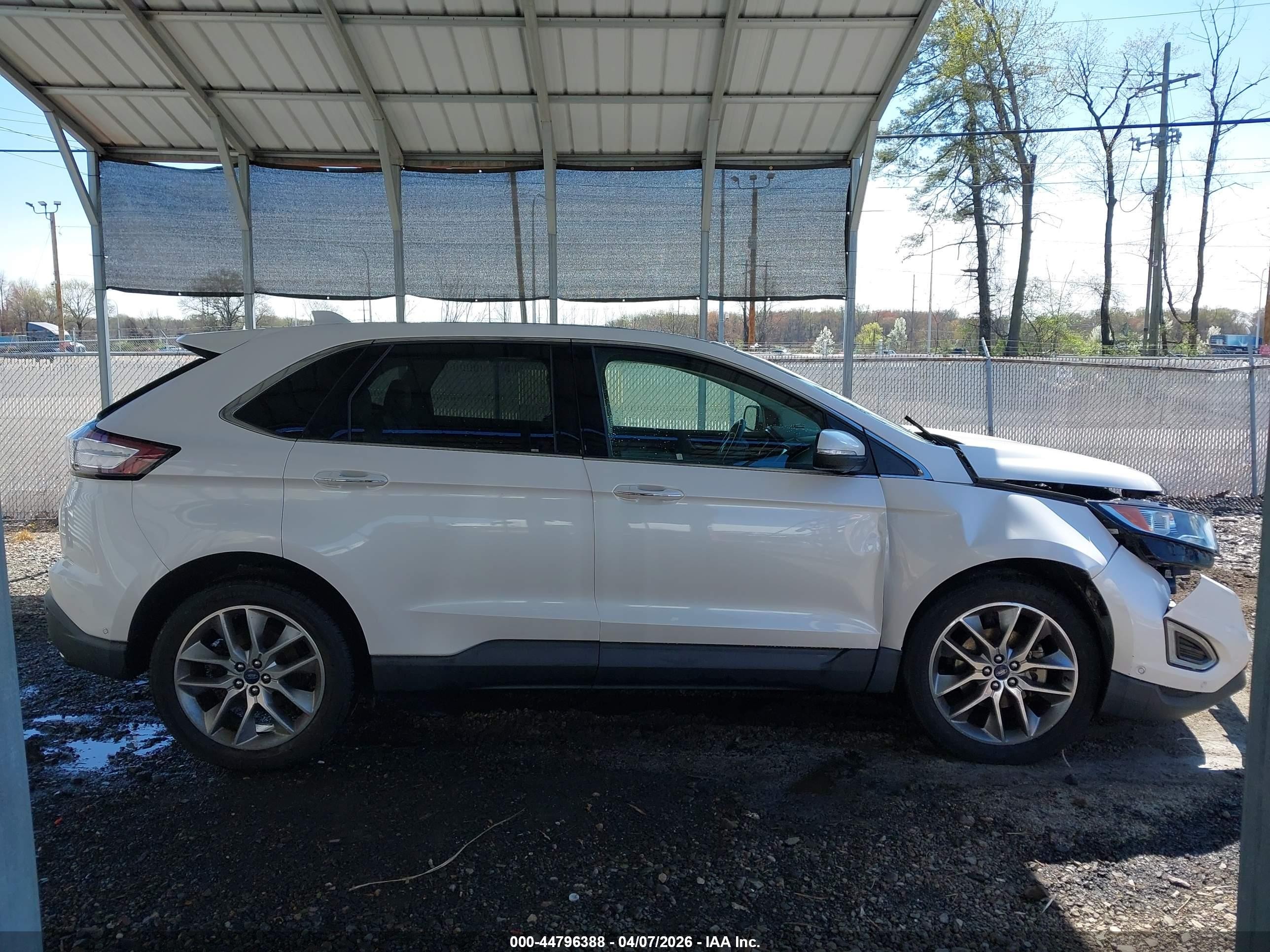 2015 Ford Edge Titanium Белый vin: 2FMPK3K90FBB59416