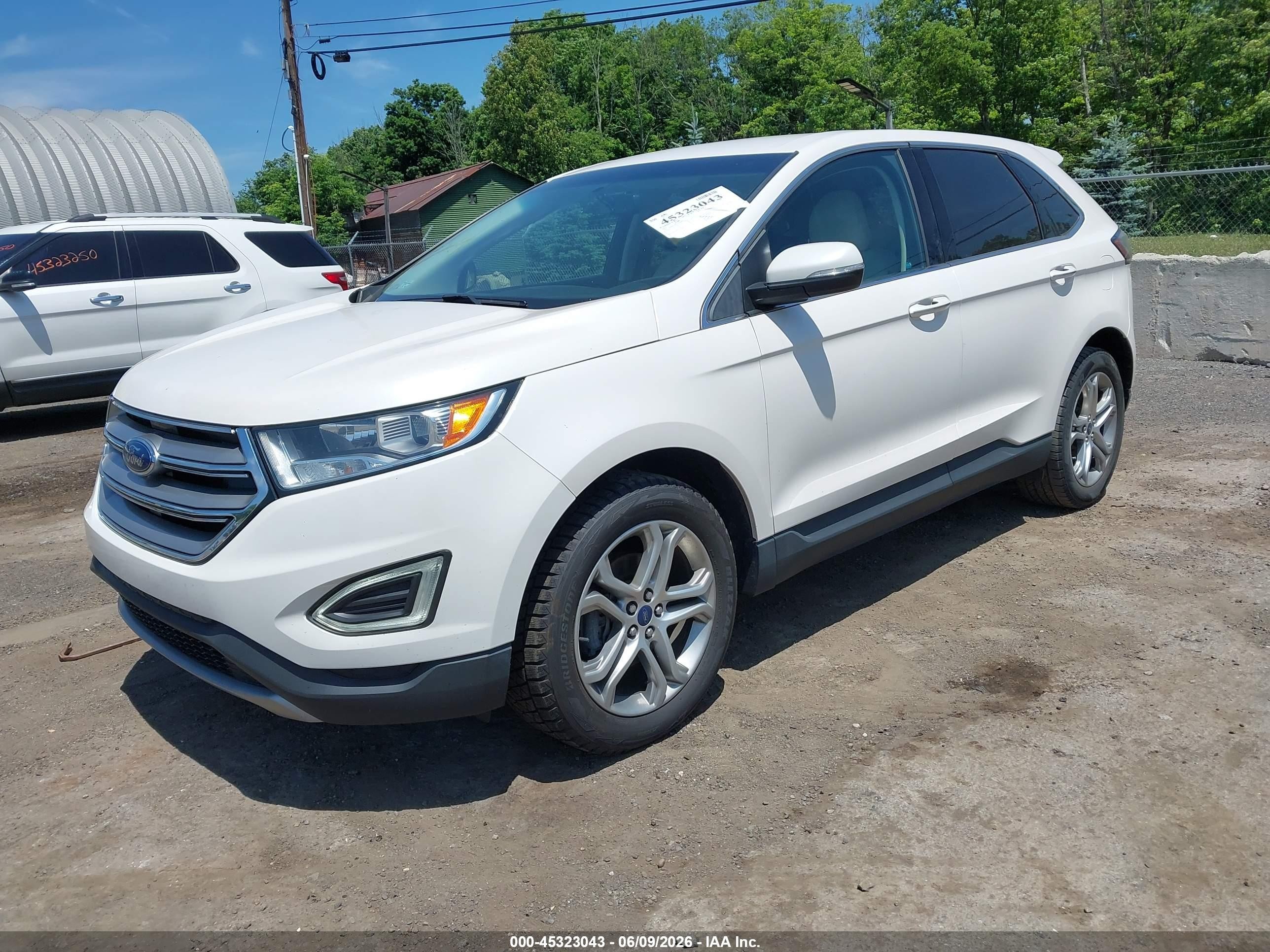 2017 Ford Edge Titanium Белый vin: 2FMPK3K91HBB12415