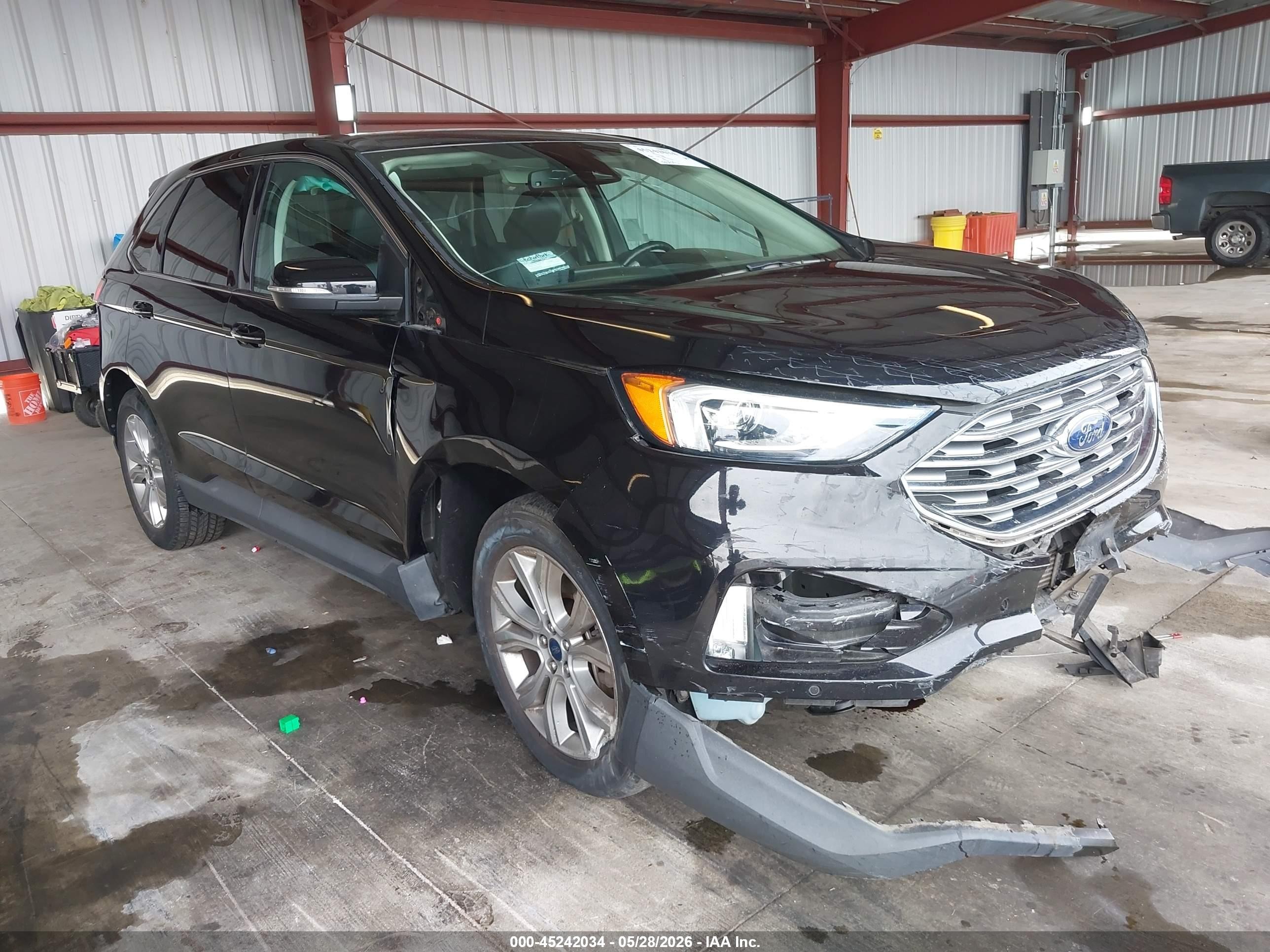 2021 Ford Edge Titanium Черный vin: 2FMPK3K91MBA18741