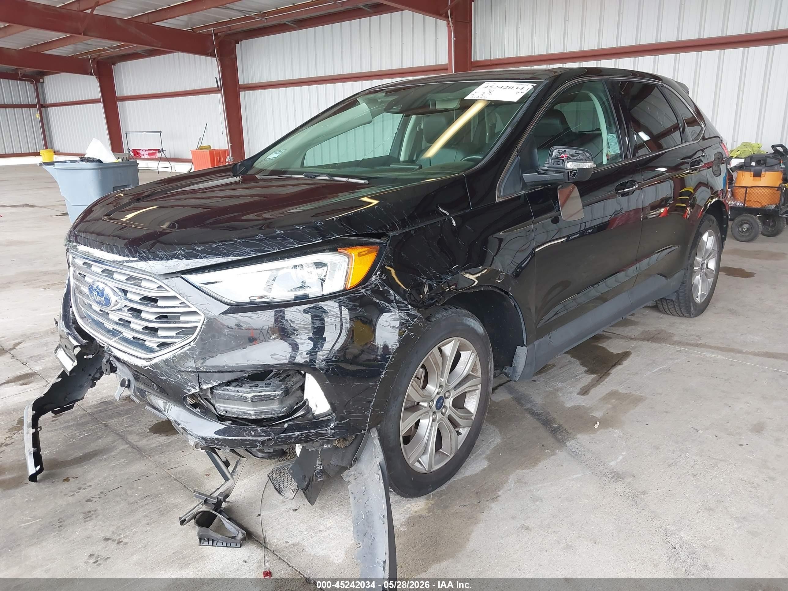 2021 Ford Edge Titanium Черный vin: 2FMPK3K91MBA18741