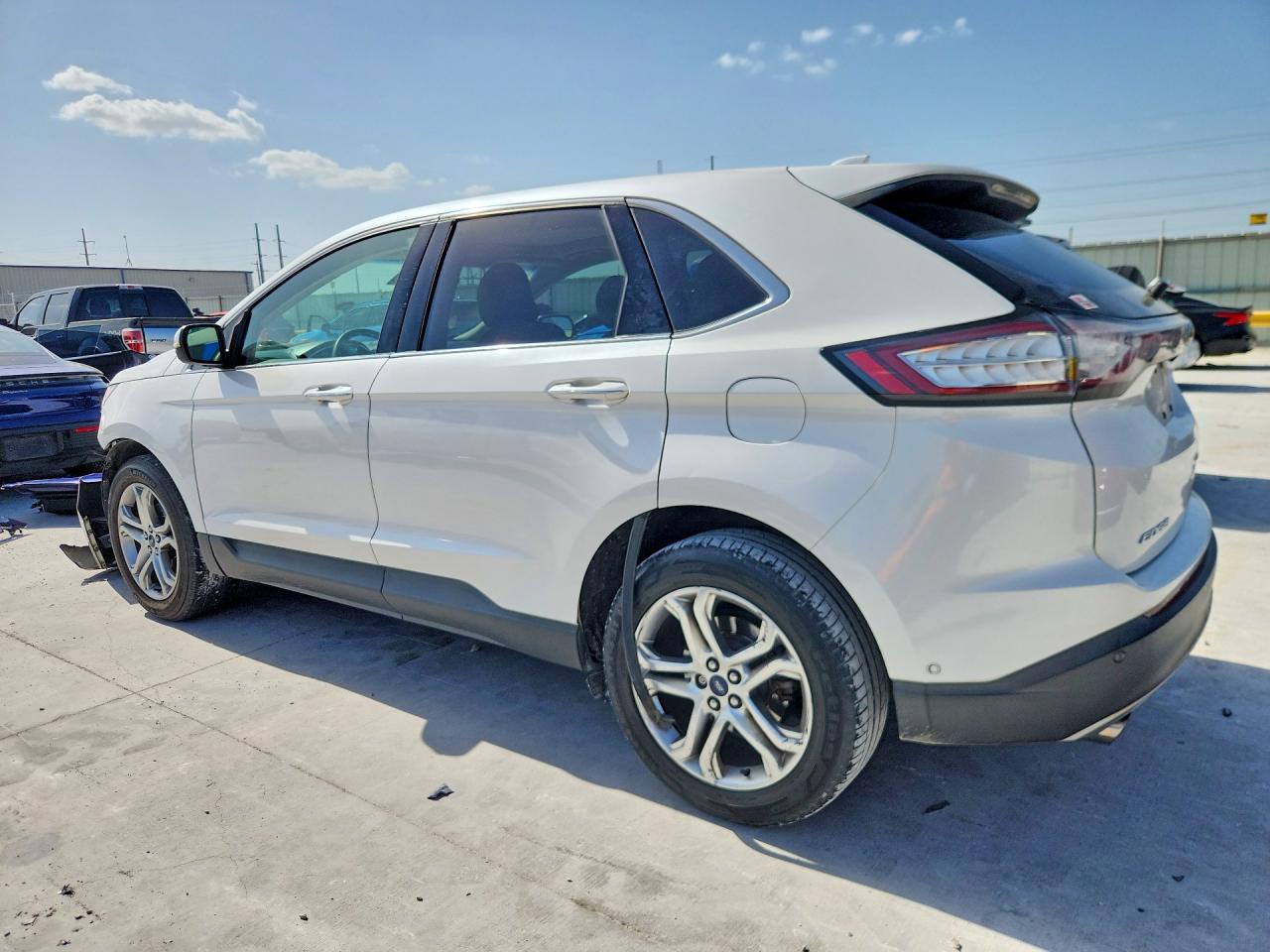2015 Ford Edge Titanium White vin: 2FMPK3K92FBB41712