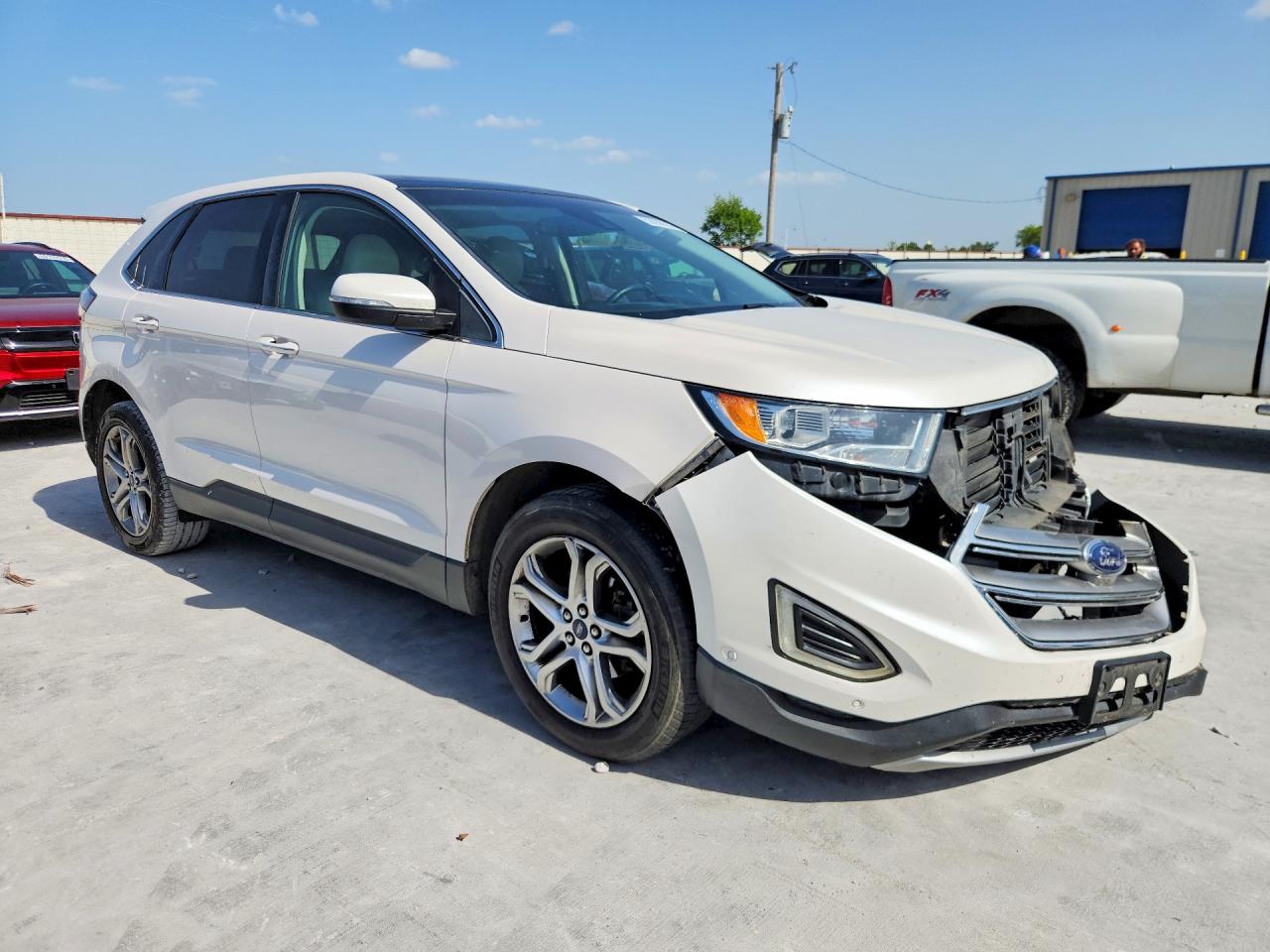 2015 Ford Edge Titanium White vin: 2FMPK3K92FBB41712