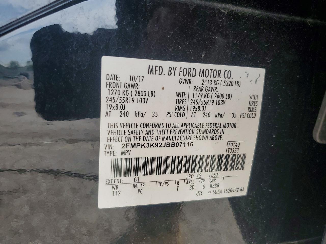 2018 Ford Edge Titanium Black vin: 2FMPK3K92JBB07116