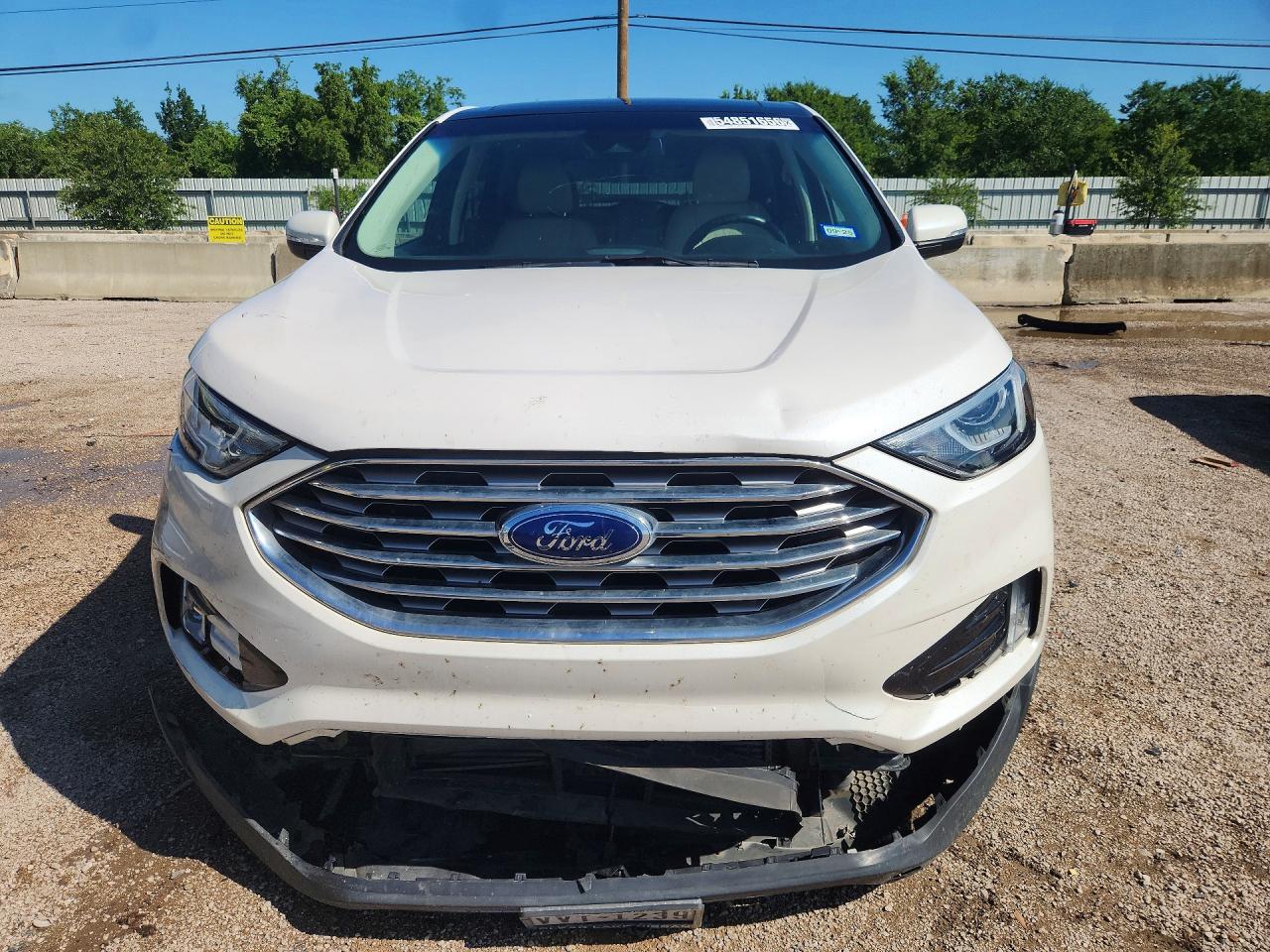 2019 Ford Edge Titanium White vin: 2FMPK3K93KBC68267