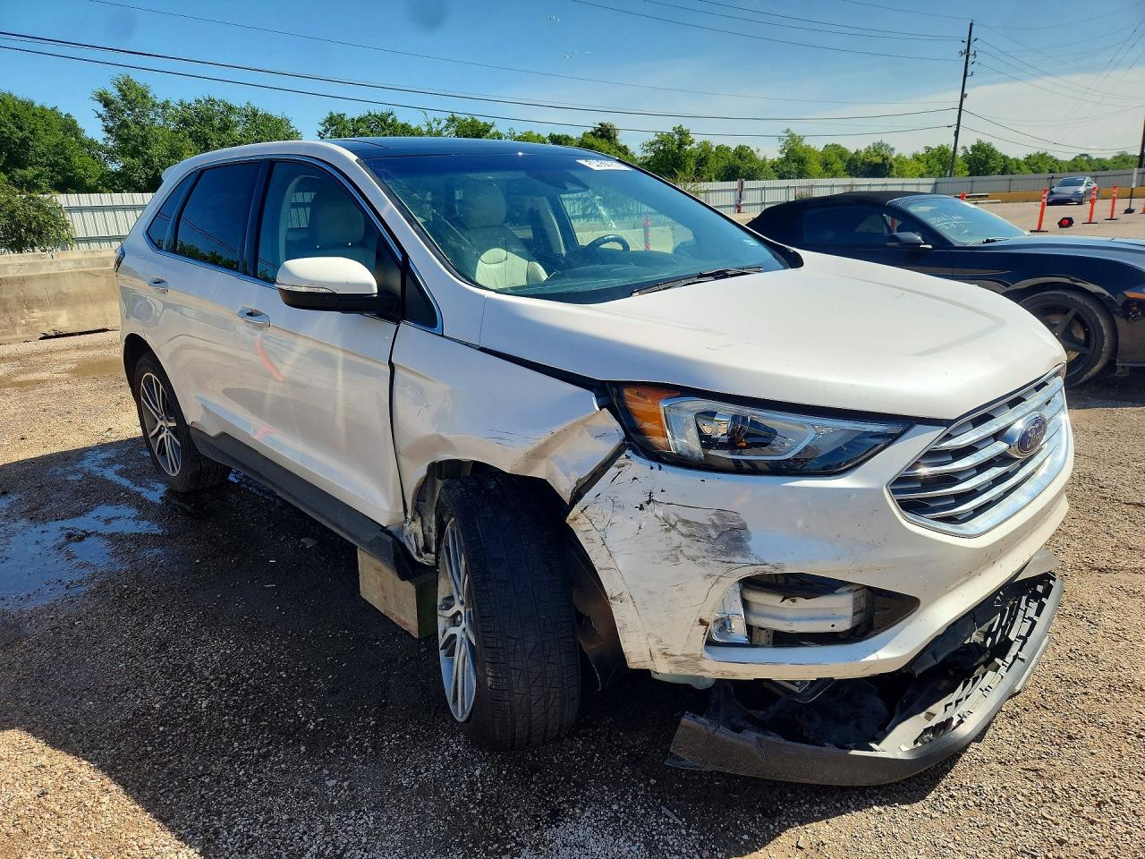 2019 Ford Edge Titanium White vin: 2FMPK3K93KBC68267