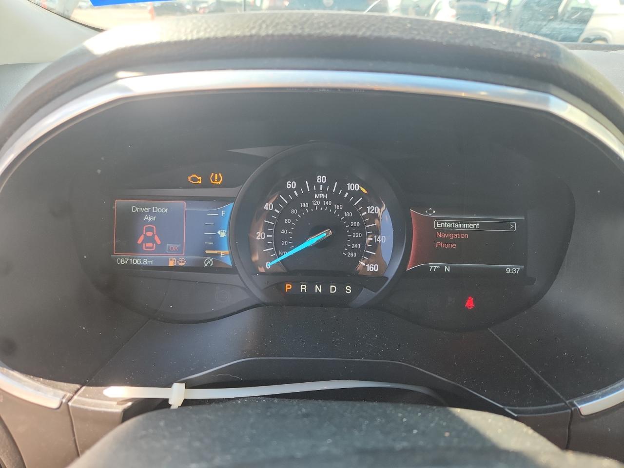 2019 Ford Edge Titanium White vin: 2FMPK3K93KBC68267 Damage: Warning Light - Engine, On, Unacceptable