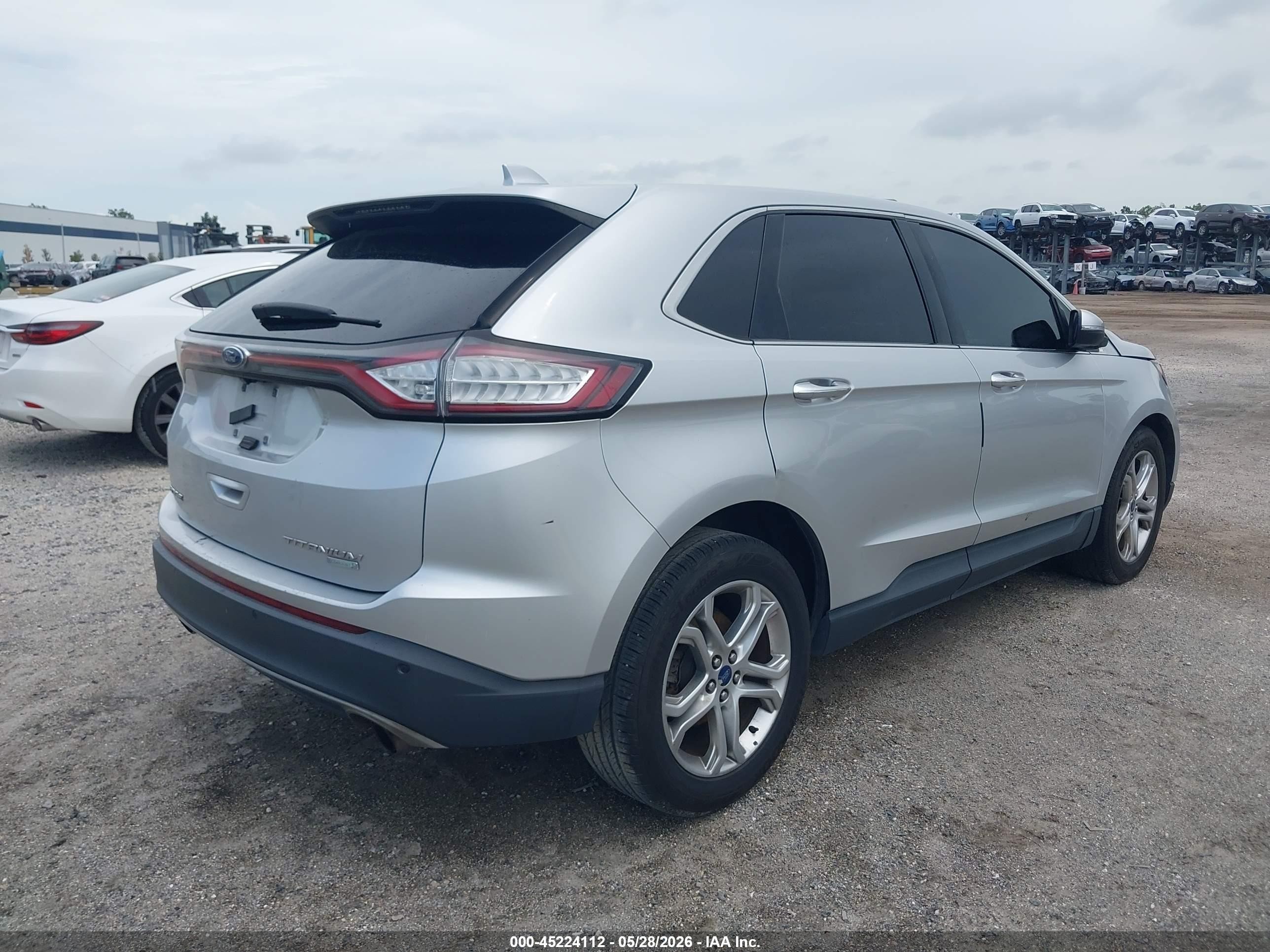 2017 Ford Edge Titanium Silver vin: 2FMPK3K94HBB19844