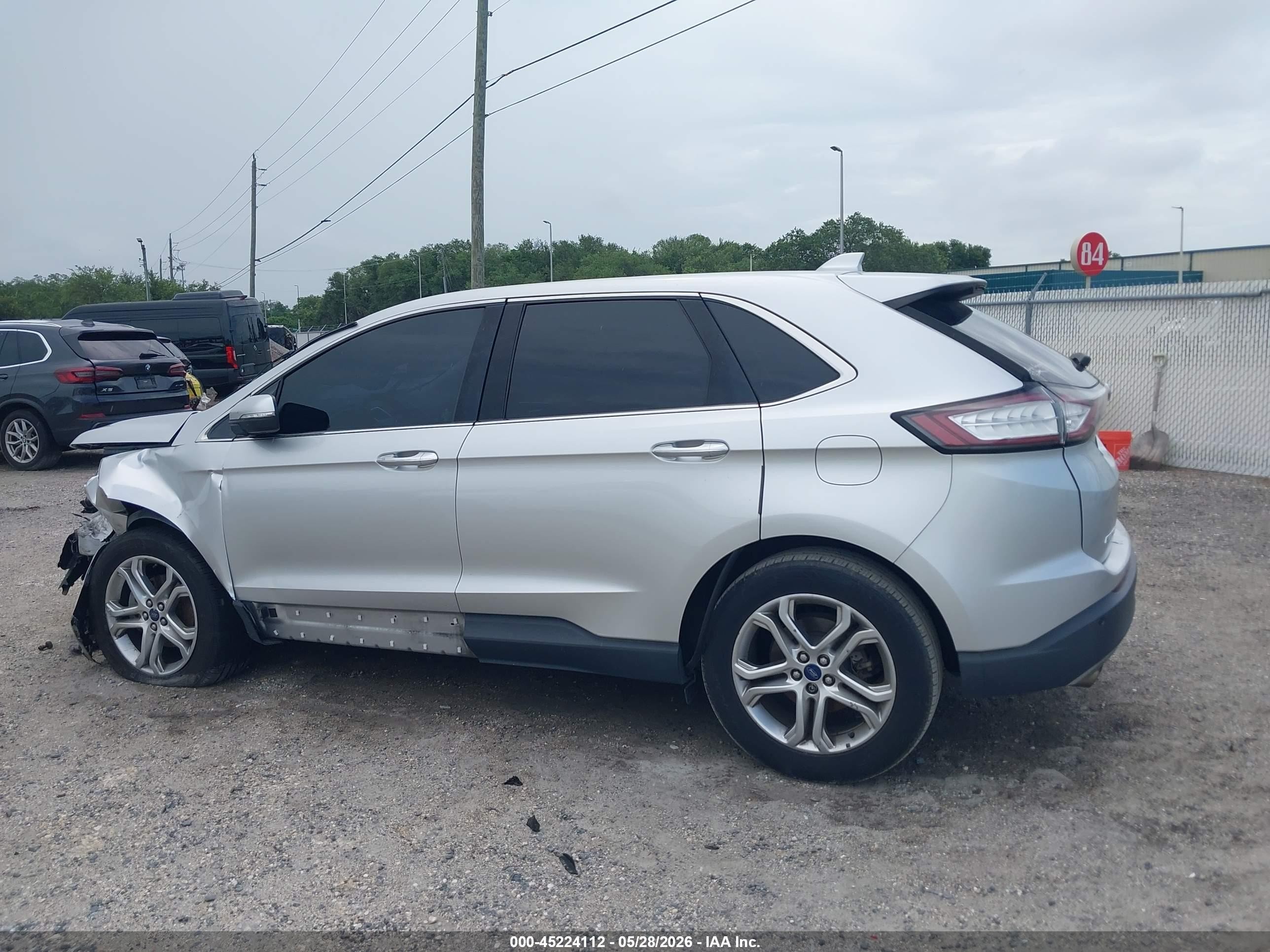 2017 Ford Edge Titanium Silver vin: 2FMPK3K94HBB19844
