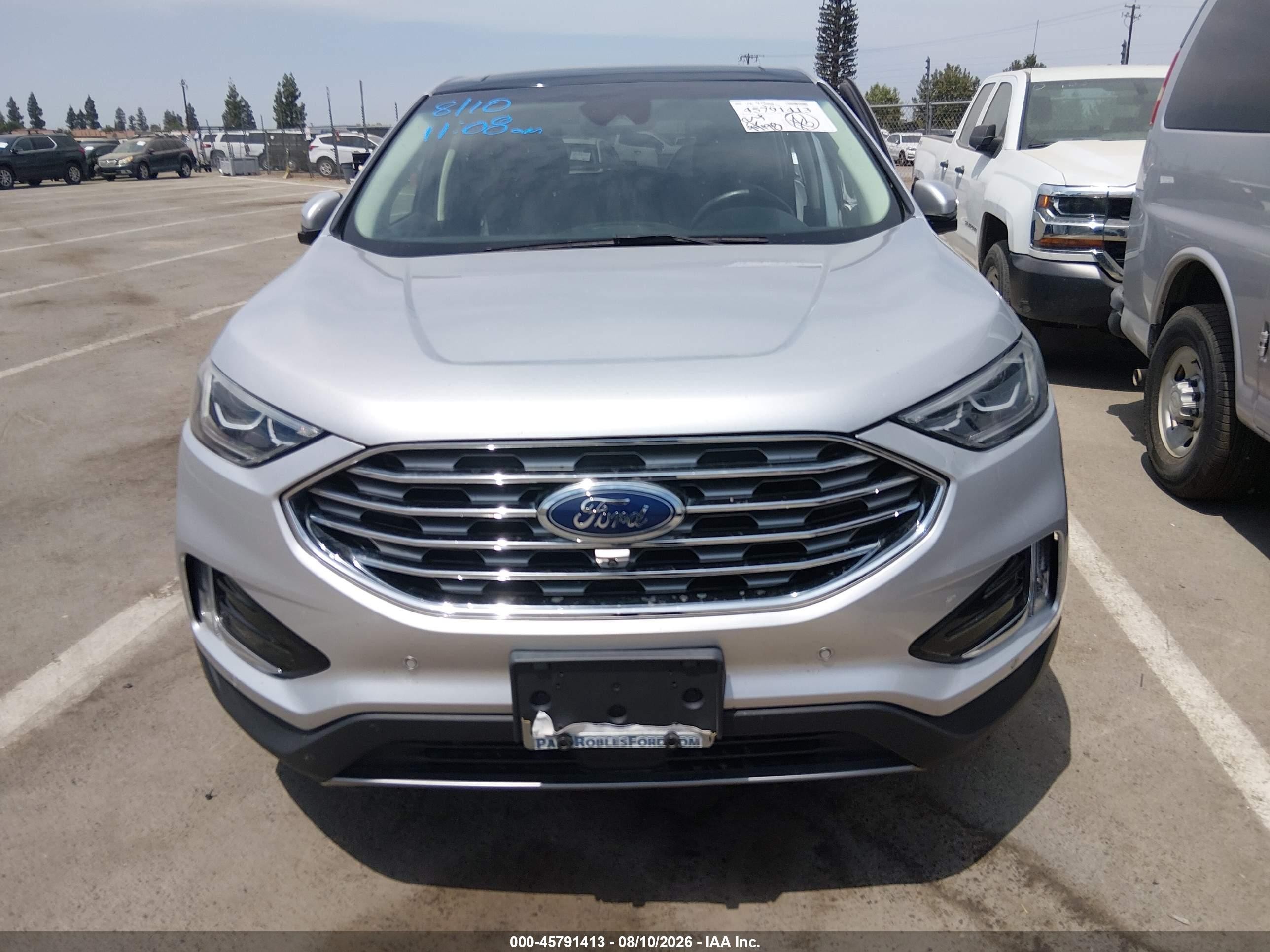 2019 Ford Edge Titanium Silver vin: 2FMPK3K94KBB81204