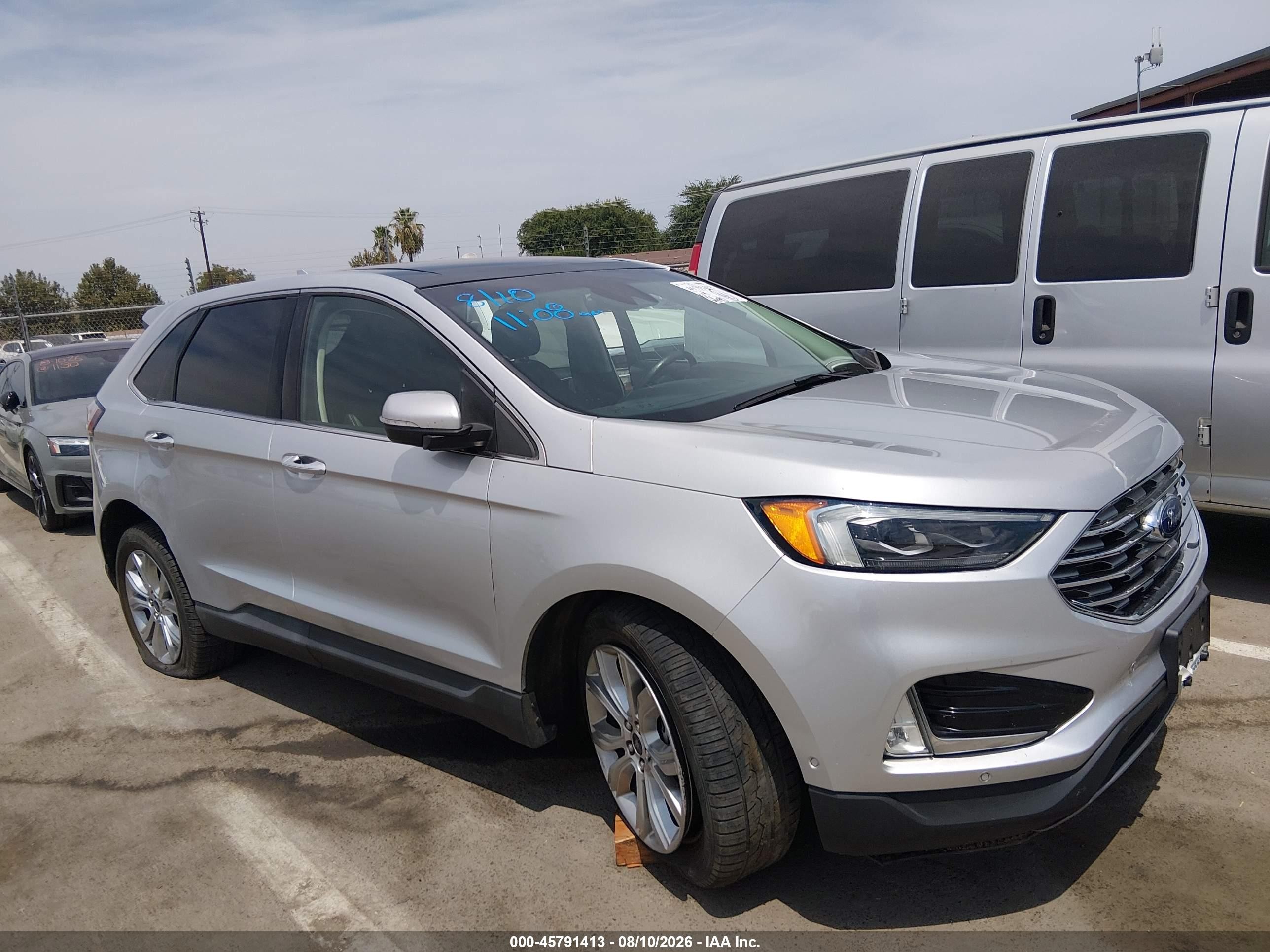 2019 Ford Edge Titanium Silver vin: 2FMPK3K94KBB81204