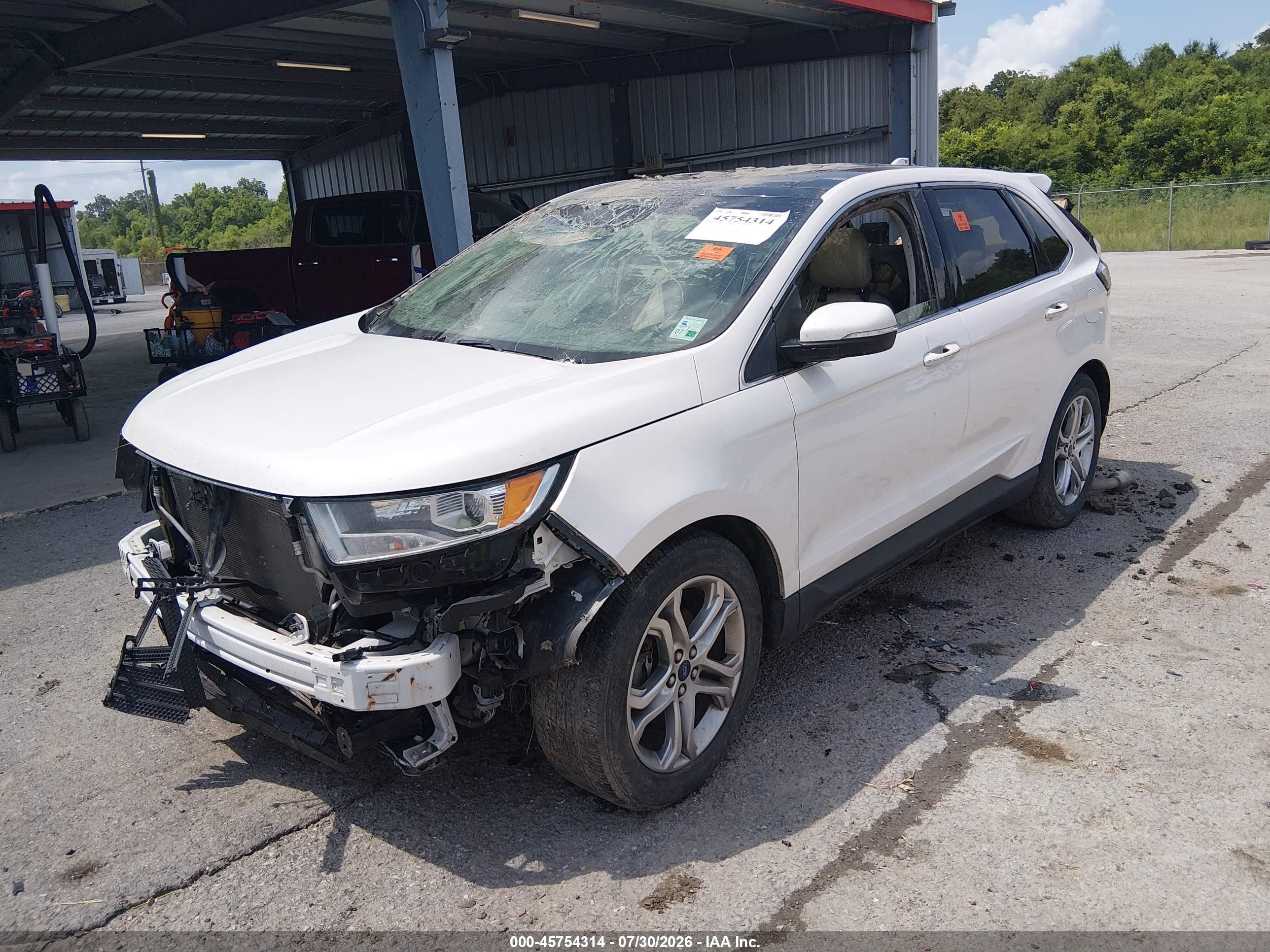 2015 Ford Edge Titanium White vin: 2FMPK3K95FBB75952