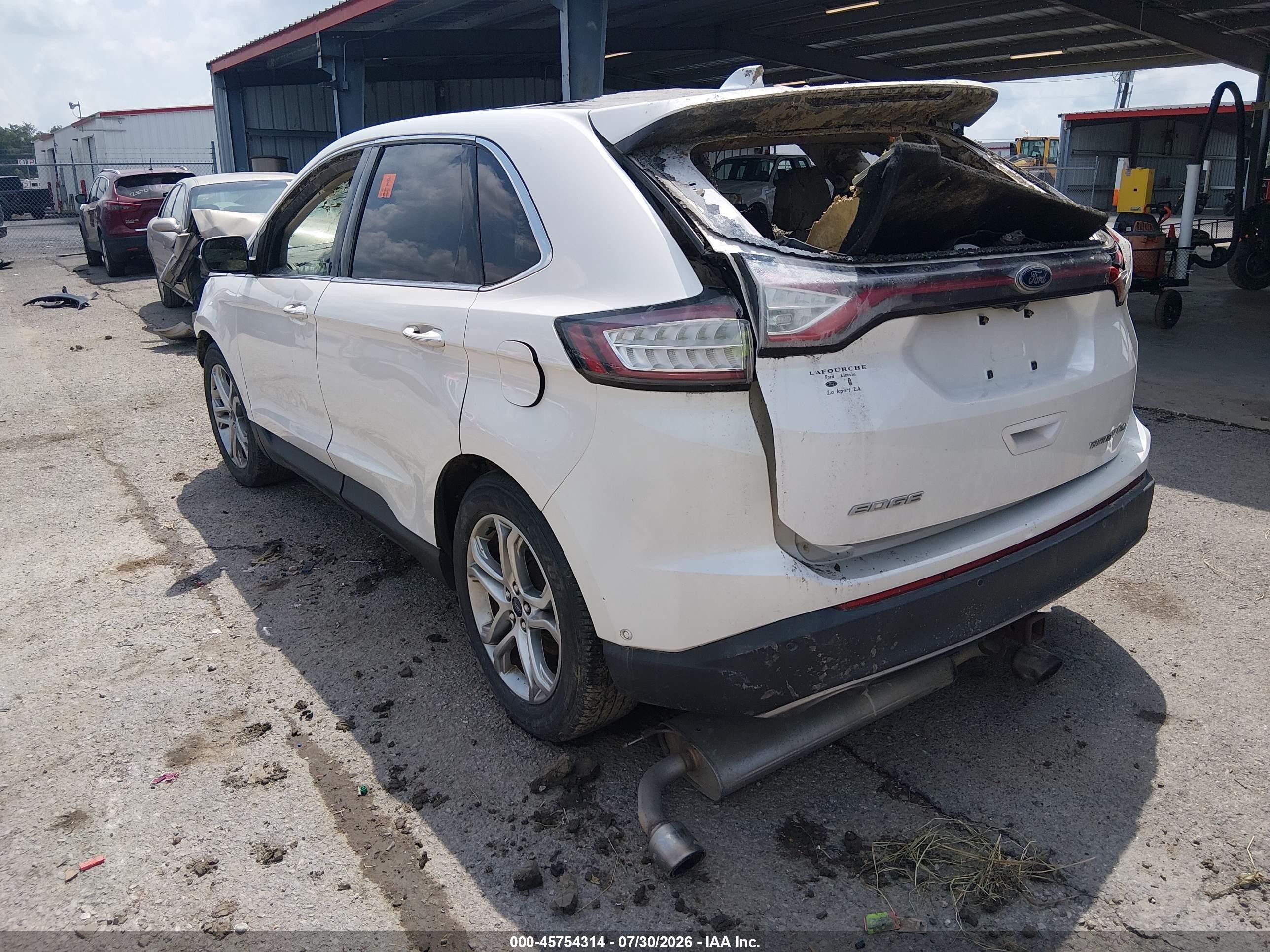 2015 Ford Edge Titanium White vin: 2FMPK3K95FBB75952