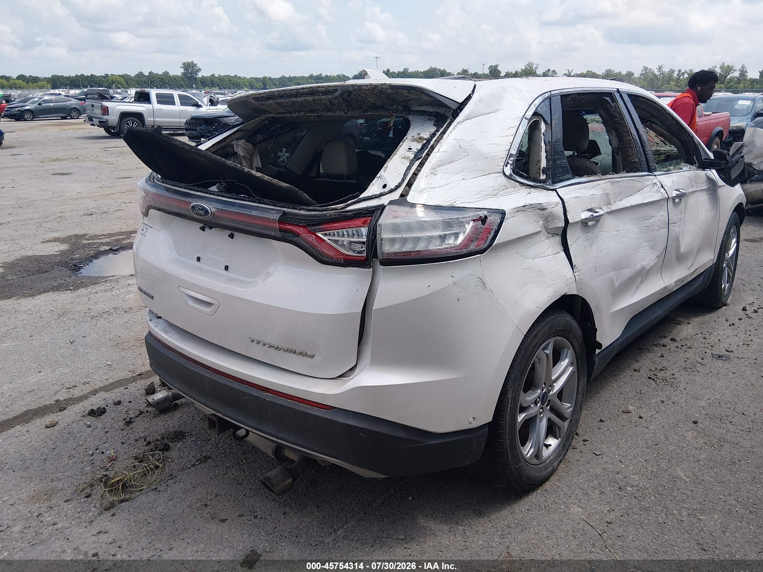 2015 Ford Edge Titanium White vin: 2FMPK3K95FBB75952