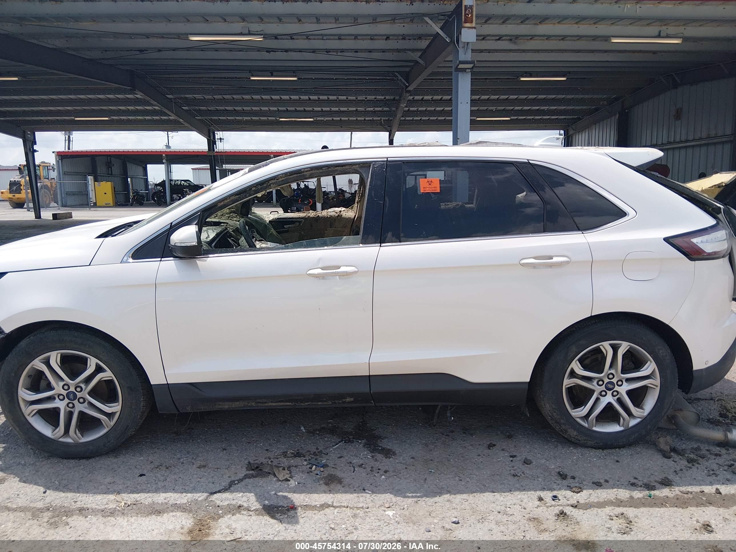 2015 Ford Edge Titanium White vin: 2FMPK3K95FBB75952