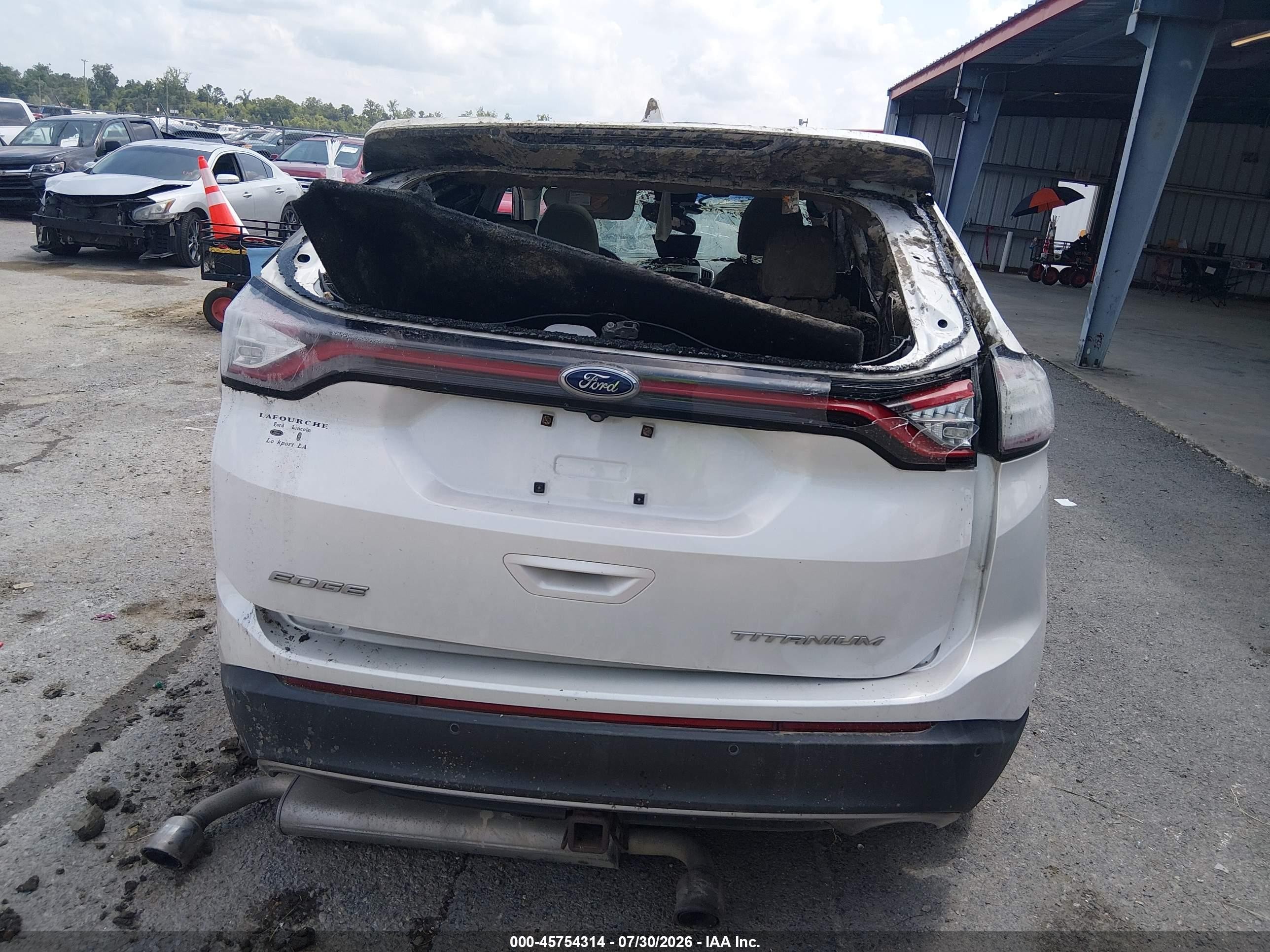 2015 Ford Edge Titanium White vin: 2FMPK3K95FBB75952