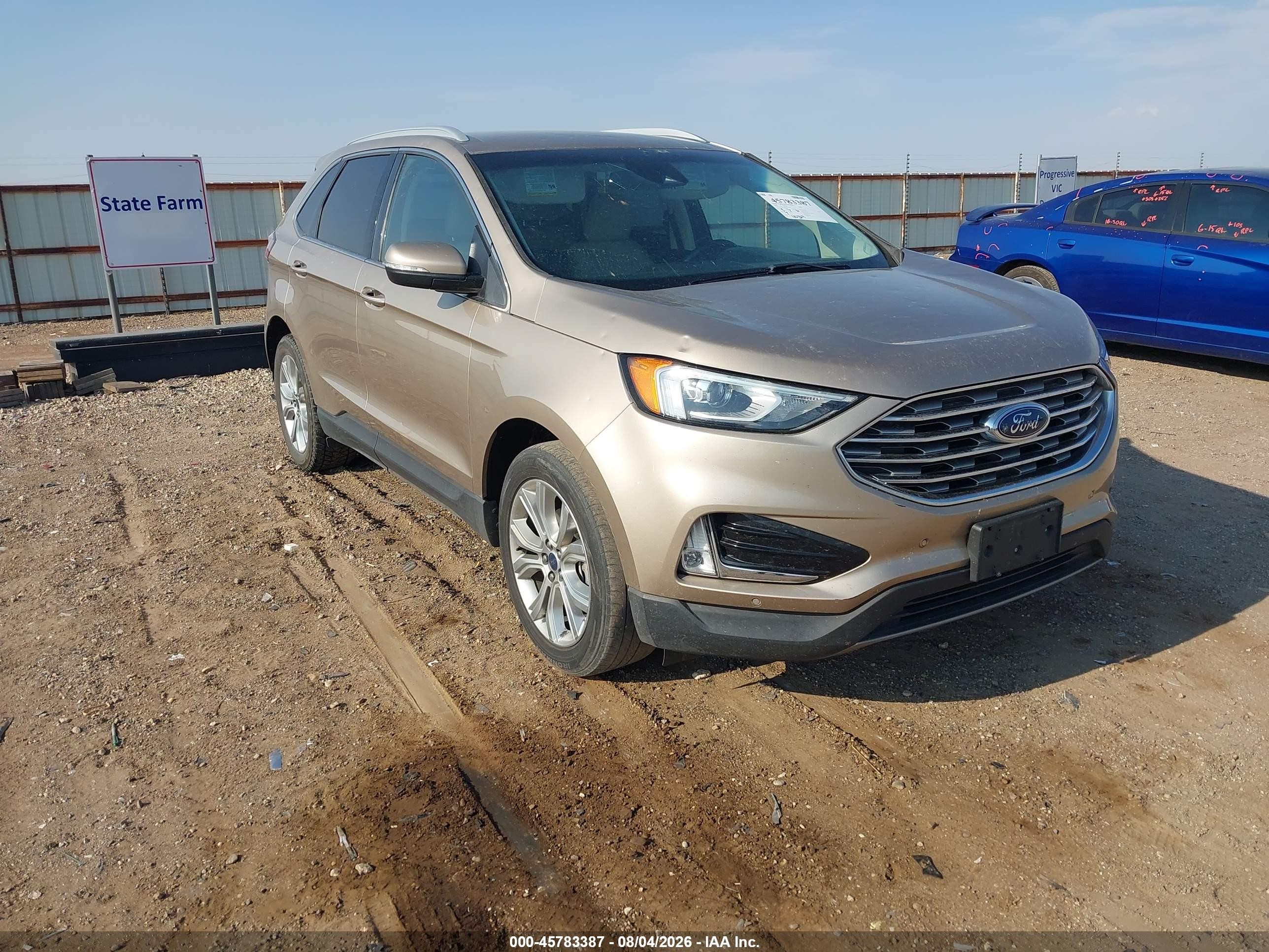2020 Ford Edge Titanium Beige vin: 2FMPK3K96LBA55539