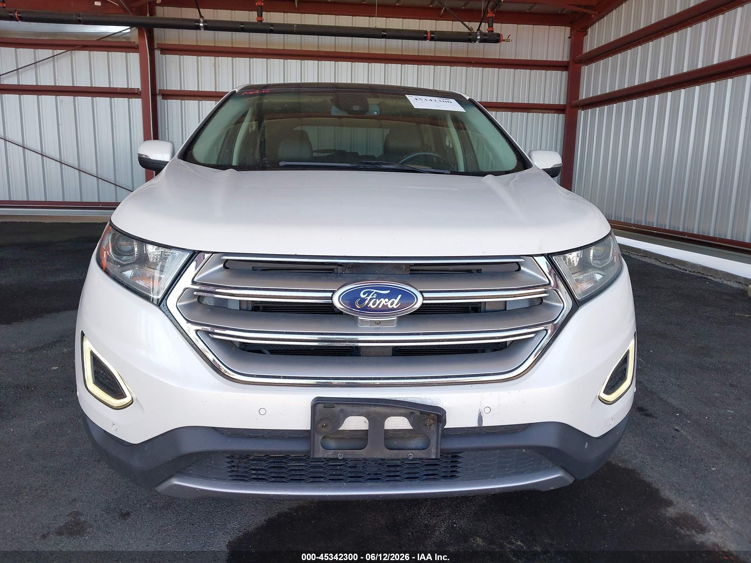 2015 Ford Edge Titanium Белый vin: 2FMPK3K98FBC35335
