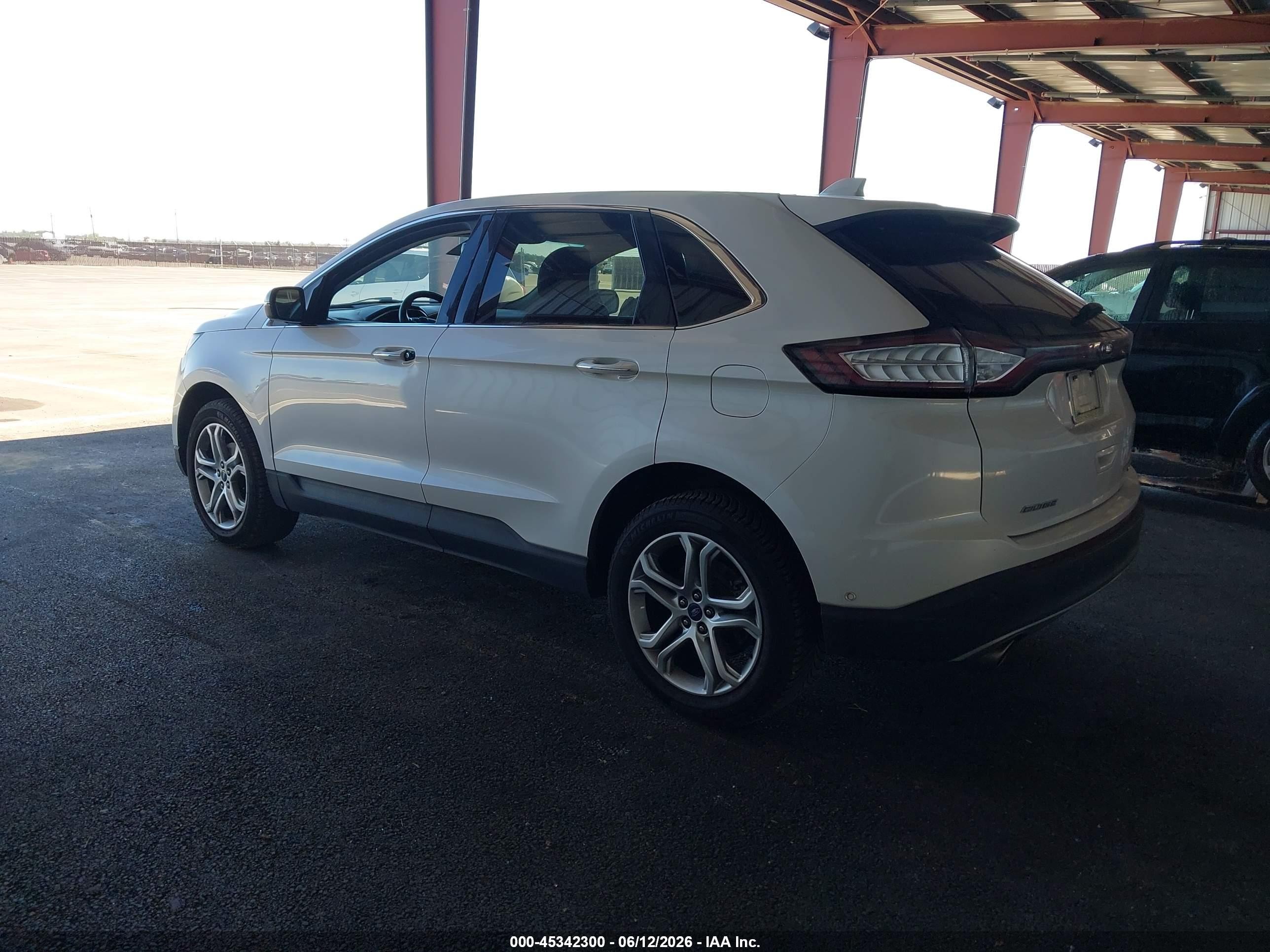 2015 Ford Edge Titanium Белый vin: 2FMPK3K98FBC35335
