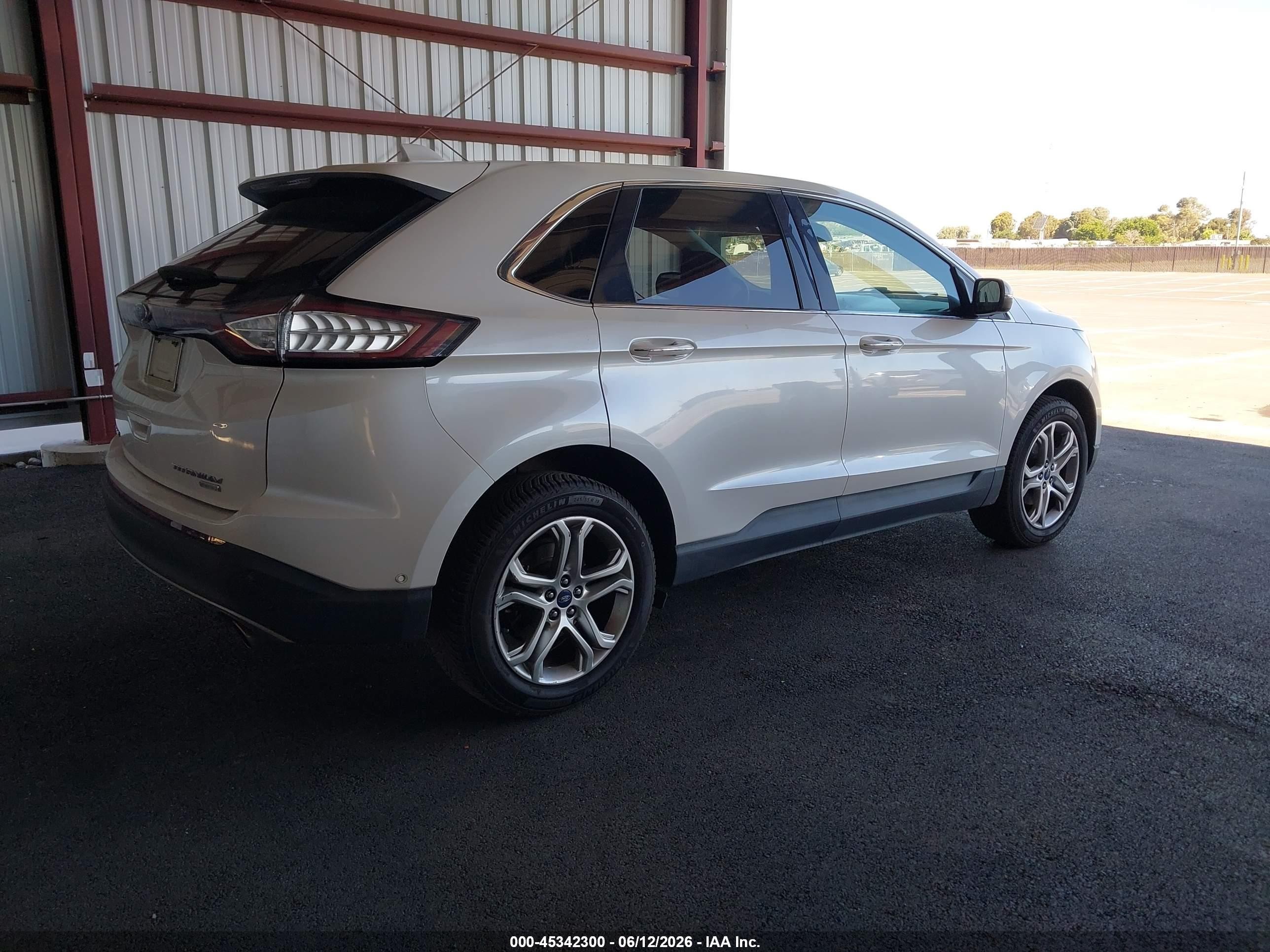 2015 Ford Edge Titanium Белый vin: 2FMPK3K98FBC35335
