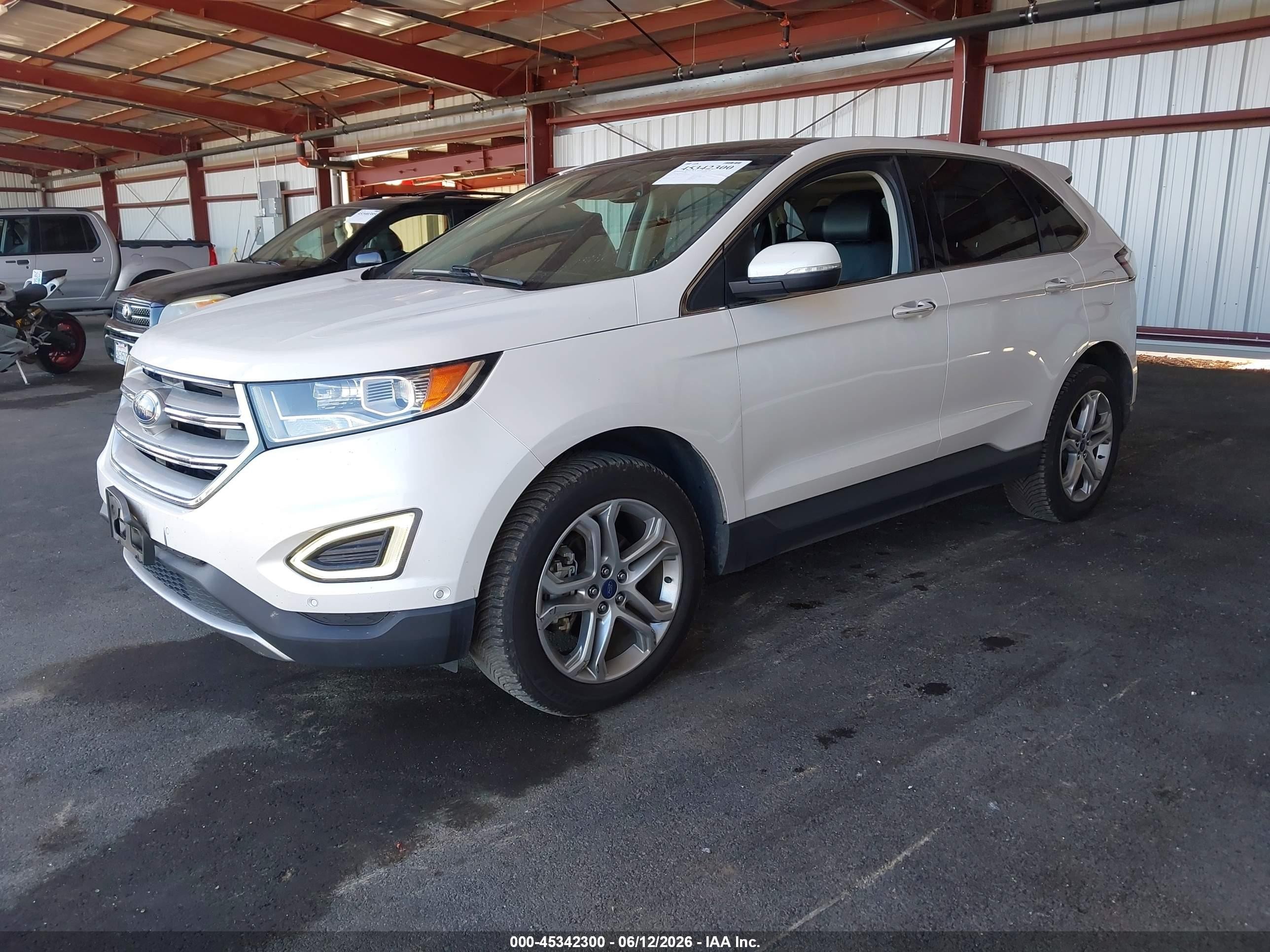 2015 Ford Edge Titanium Белый vin: 2FMPK3K98FBC35335