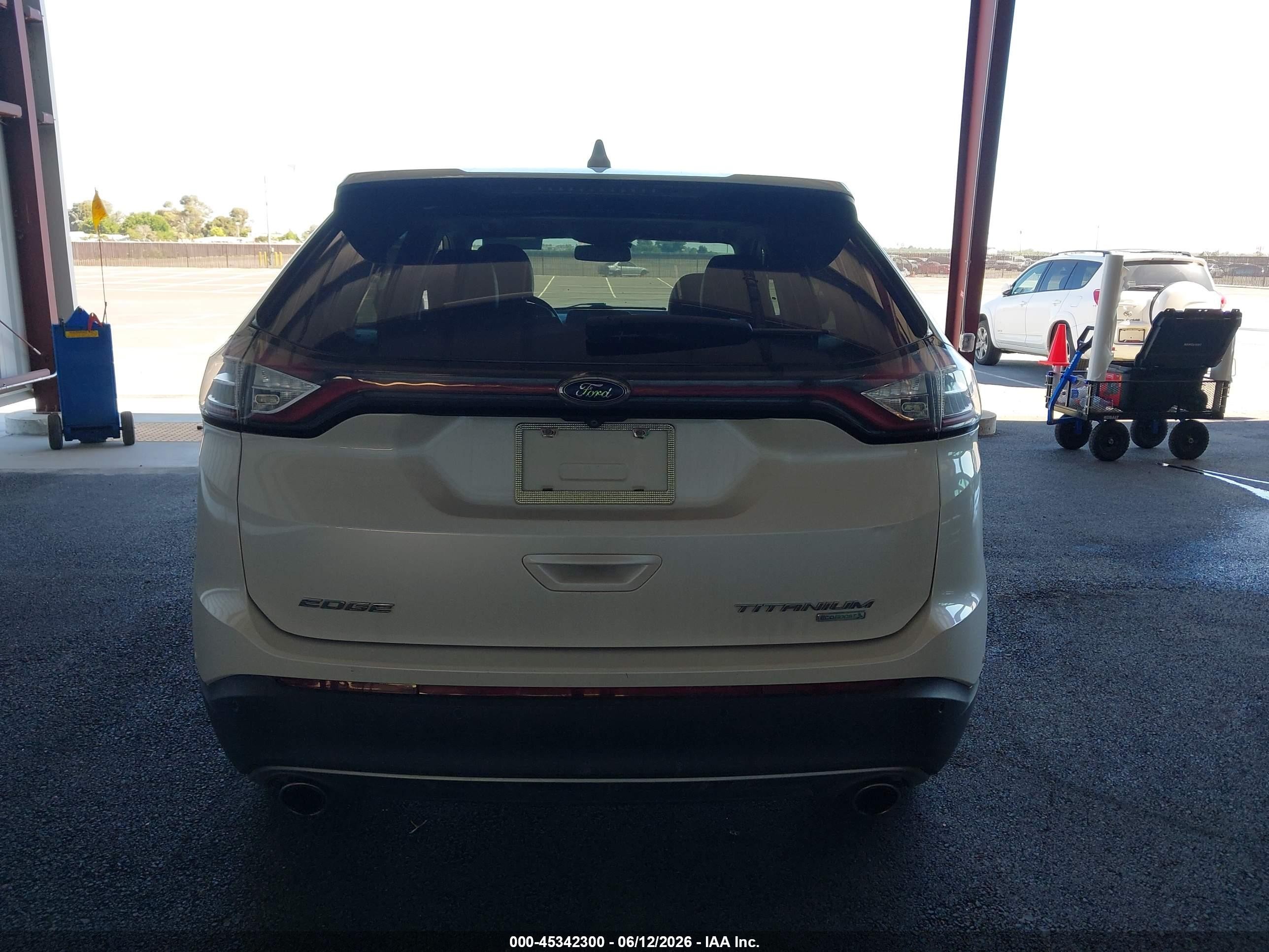 2015 Ford Edge Titanium Белый vin: 2FMPK3K98FBC35335