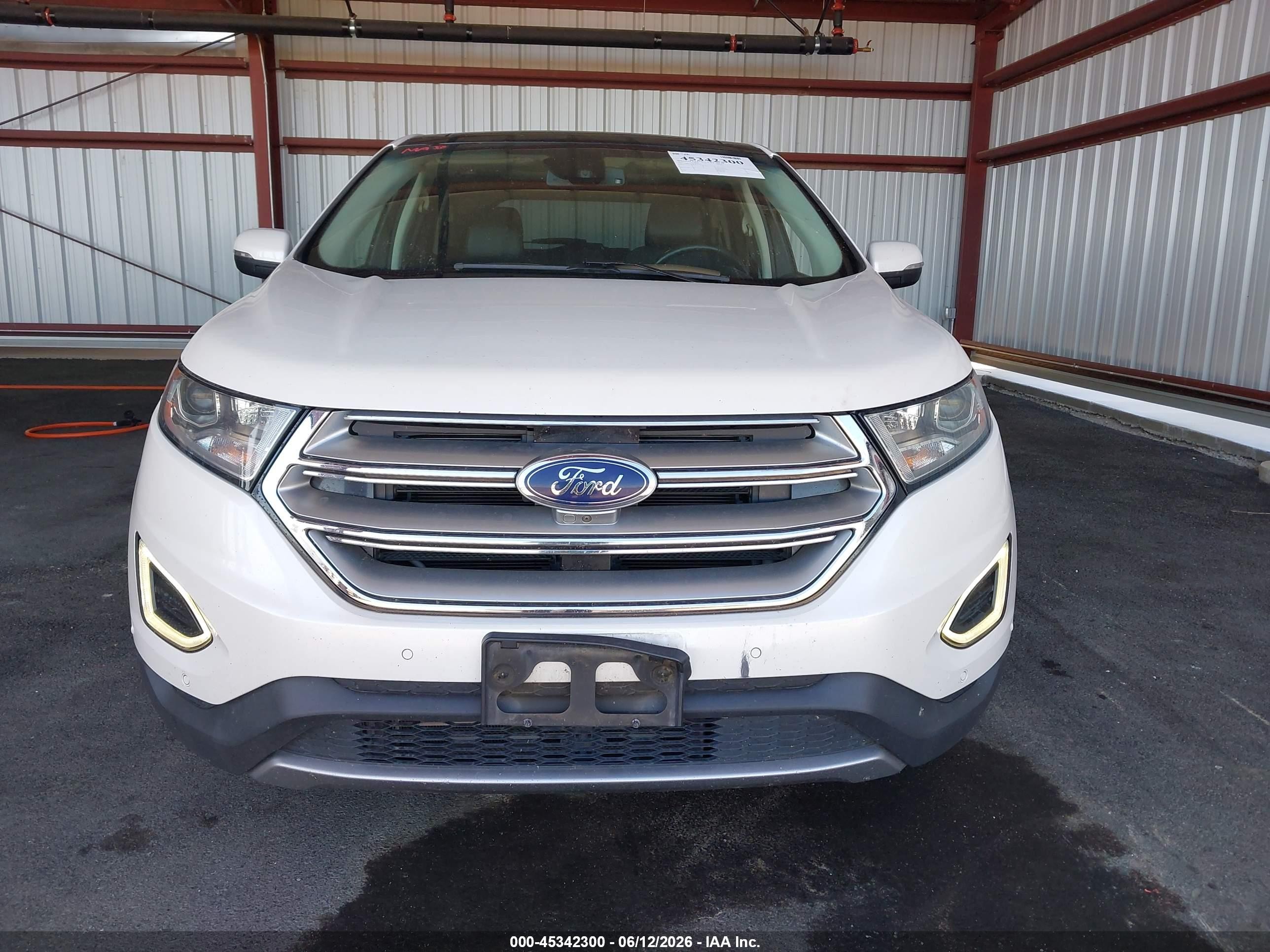 2015 Ford Edge Titanium Белый vin: 2FMPK3K98FBC35335