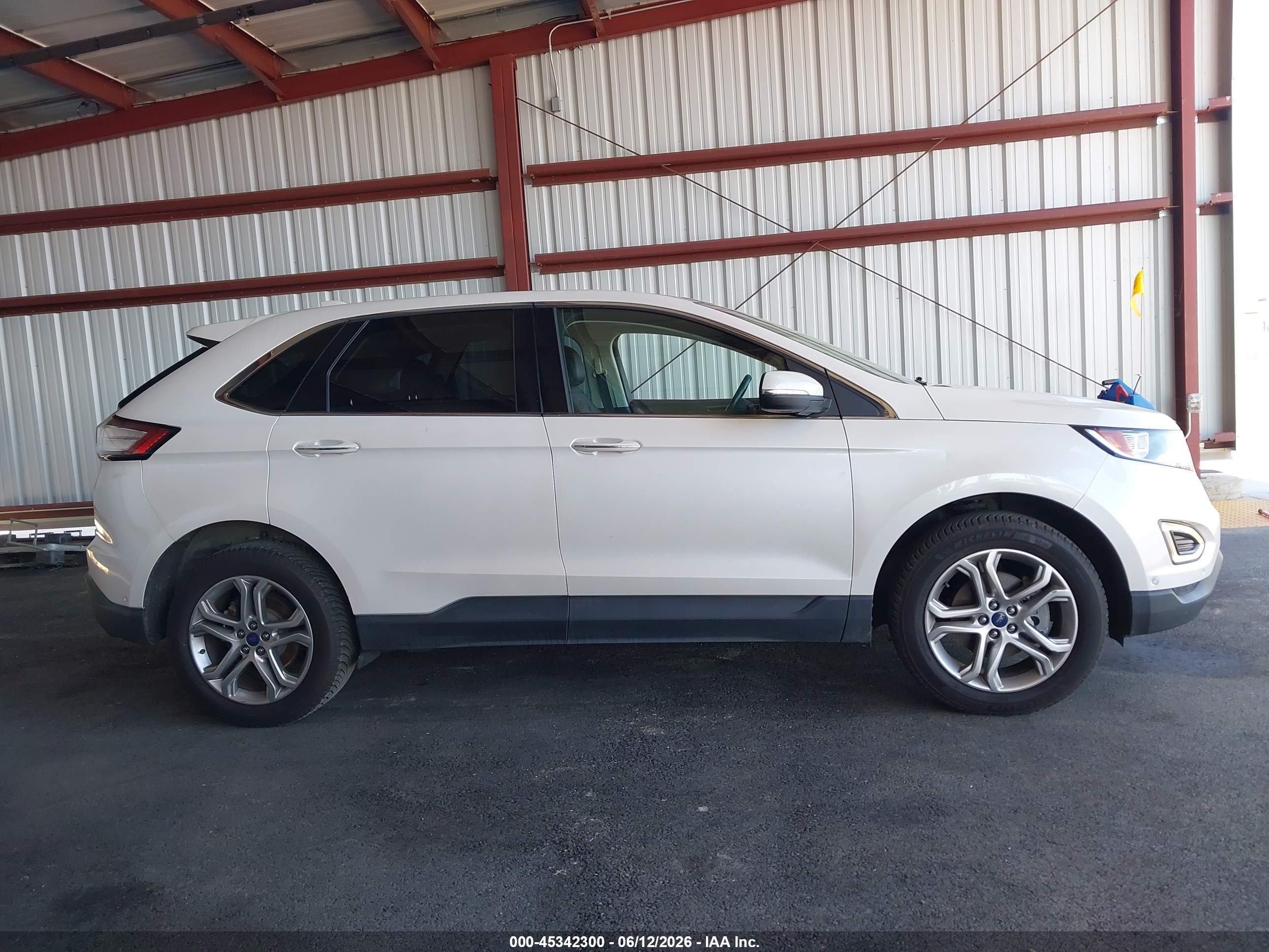 2015 Ford Edge Titanium White vin: 2FMPK3K98FBC35335